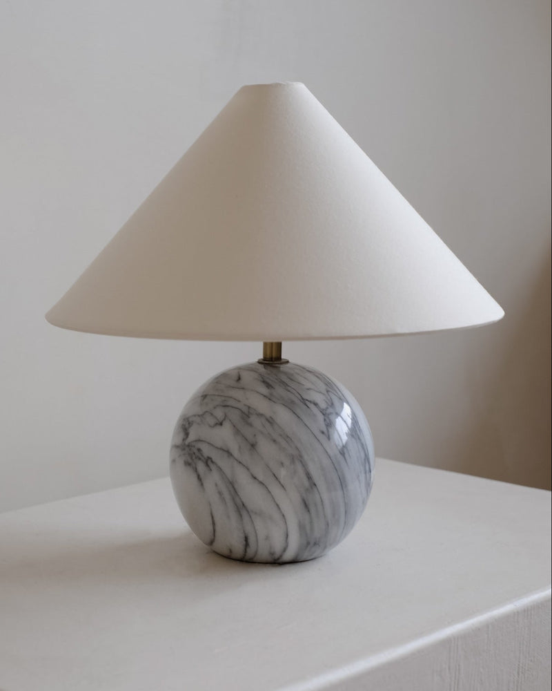 Marble Table Lamp by septembre studios | The Oblist — gray marble base, modern design