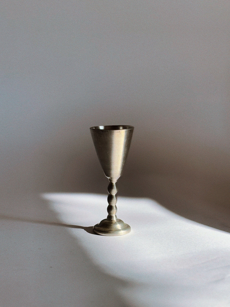 Set of 6 Pewter Schnapps Goblets, Sweden — detail view