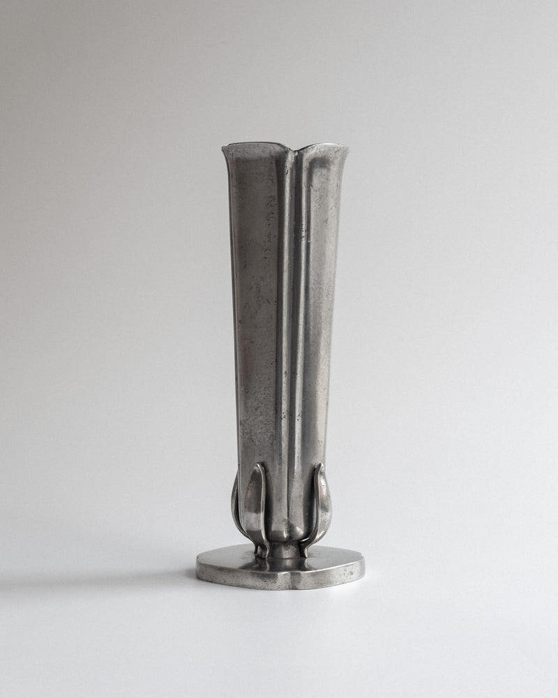 Tall Swedish modernist pewter vase by GAB from 1938