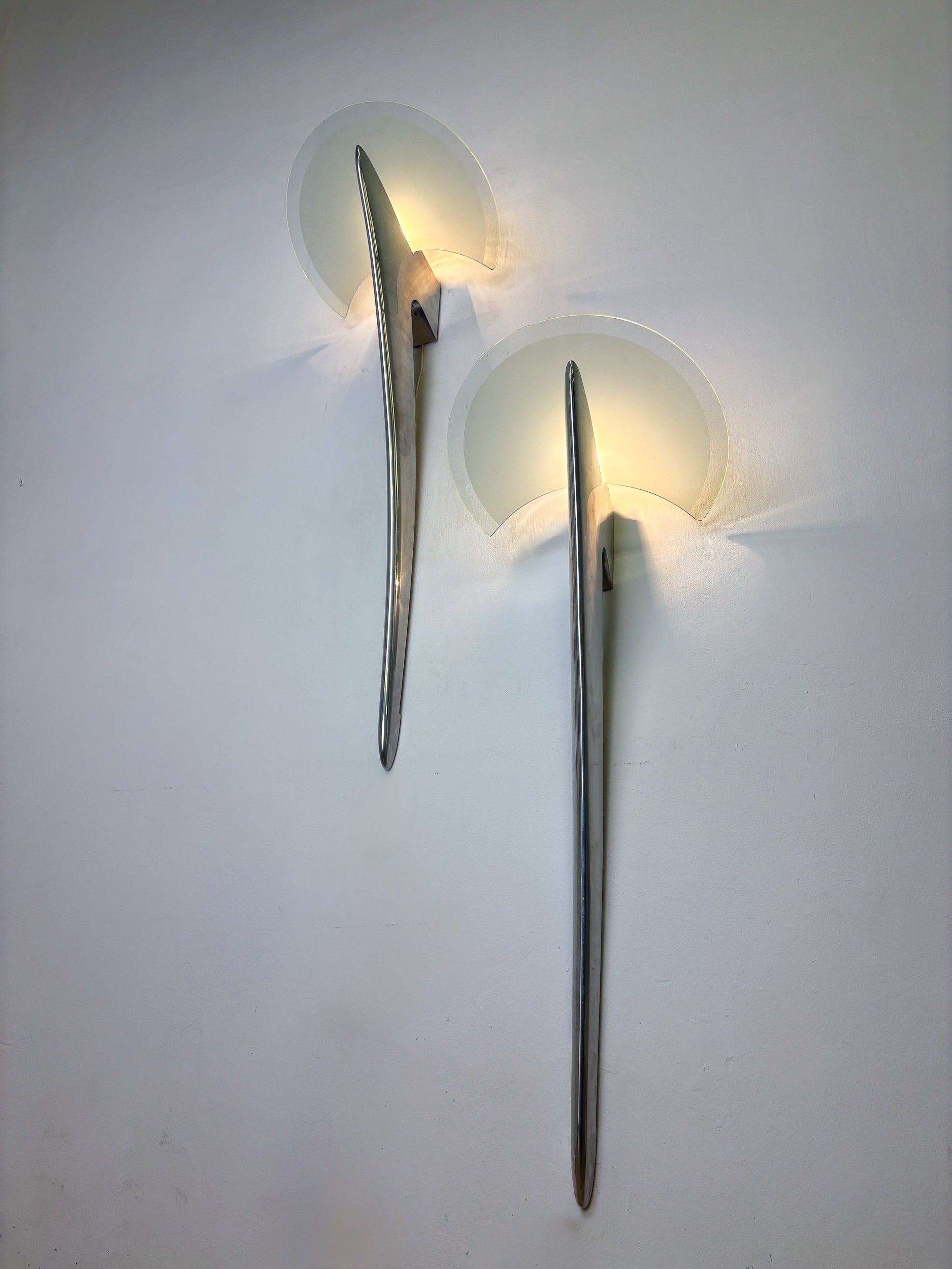 Pair of XXL "Alien" Wall Sconces by Taller Uno, Spain, 1970s — detail view