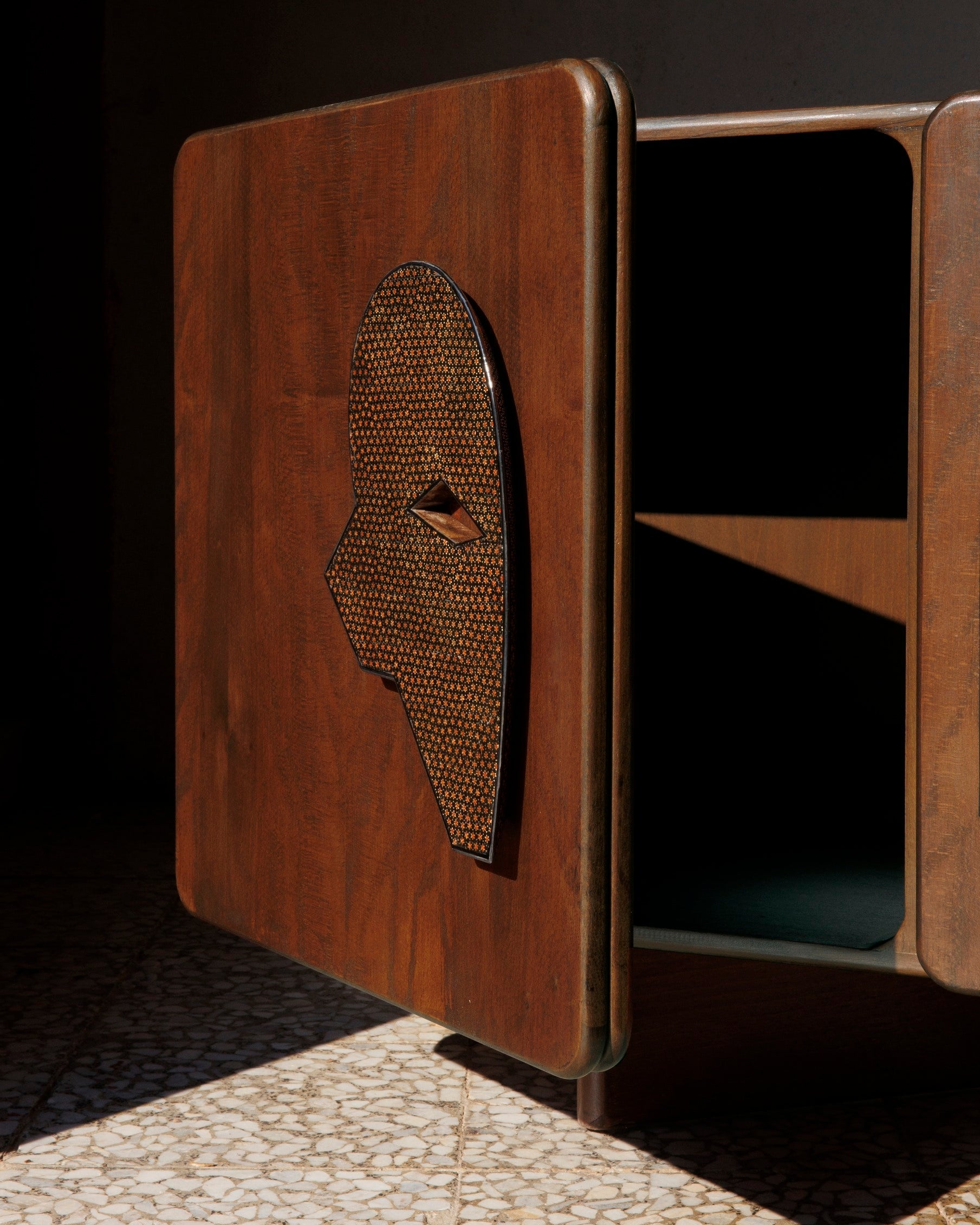 Wood and Khatam and Walnut Sideboard/Cabinet - MA Credenza Contemporary Style