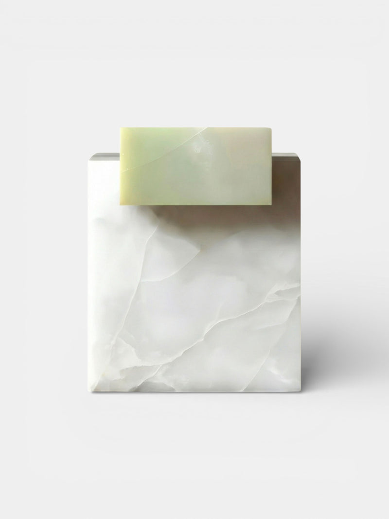 Gaia White and Green Onyx - Marble Coffee Table by Marbera | The Oblist
