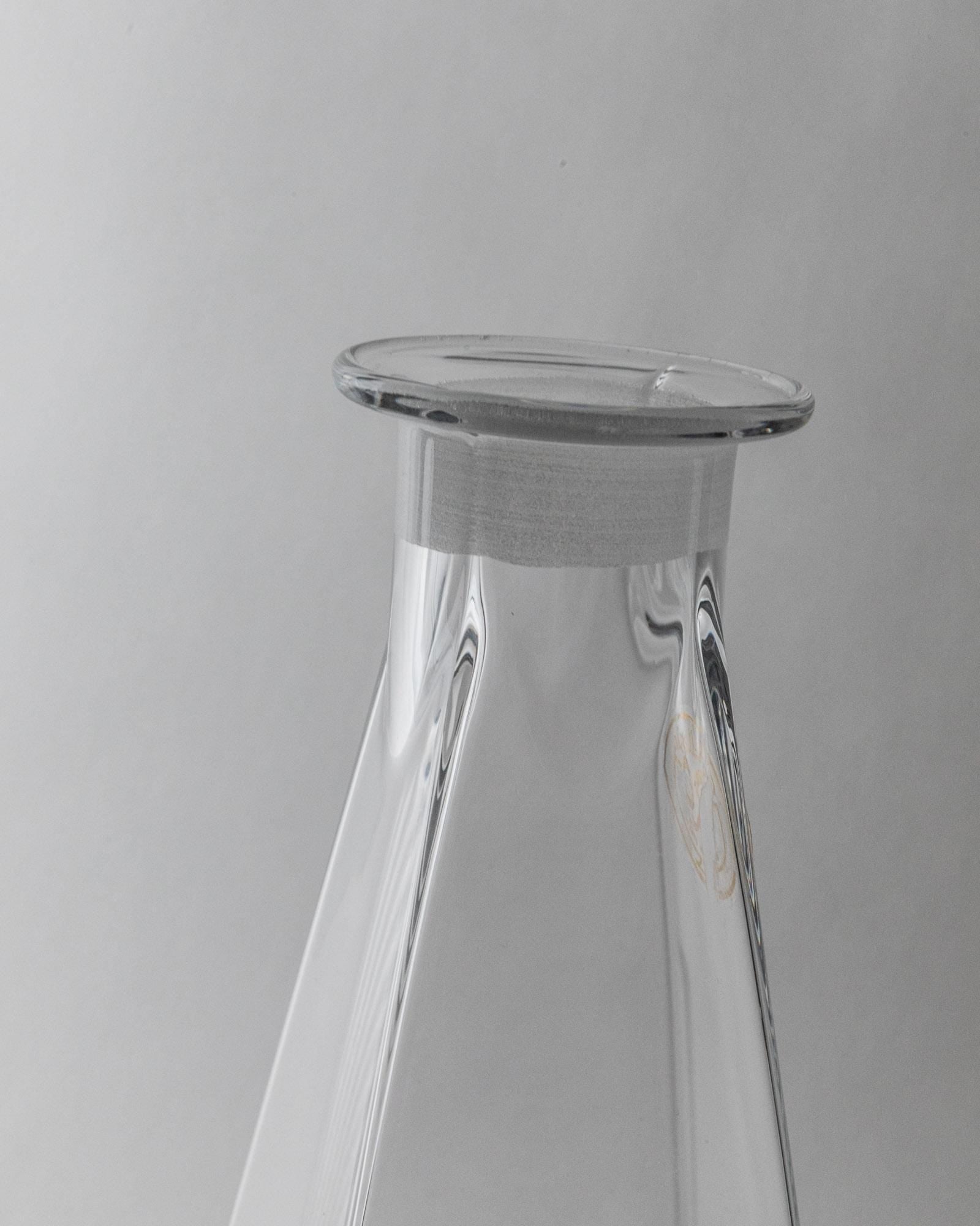 1980s Murano Glass Decanter — close-up of clear glass neck