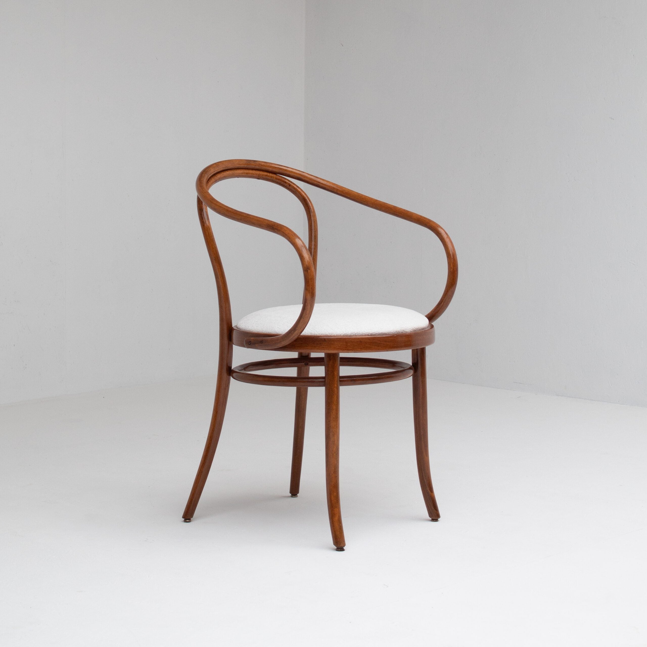 Set of Four Thonet Bentwood Armchairs in Walnut with Bouclé Upholstery — additional view