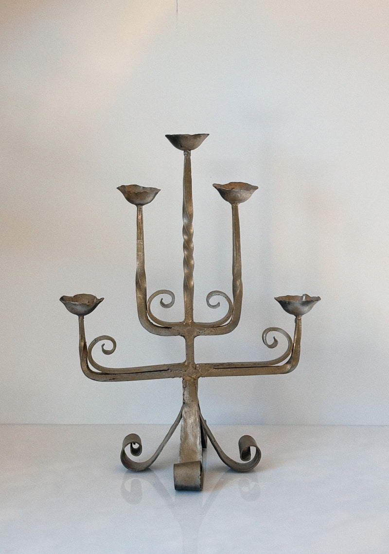 Folk Art 5 Arm Candelabra, Poland by Huerto | The Oblist