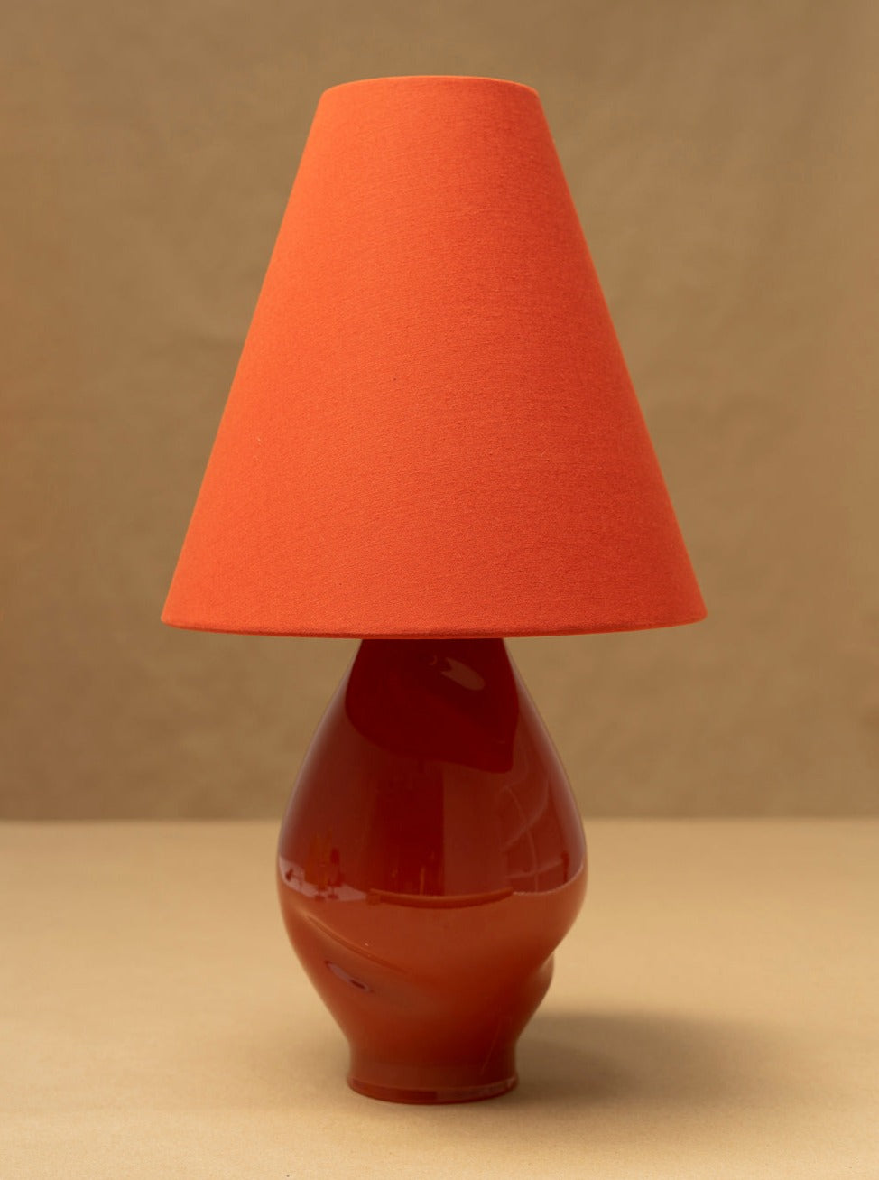 Dark Red-Conical Glass Lamp