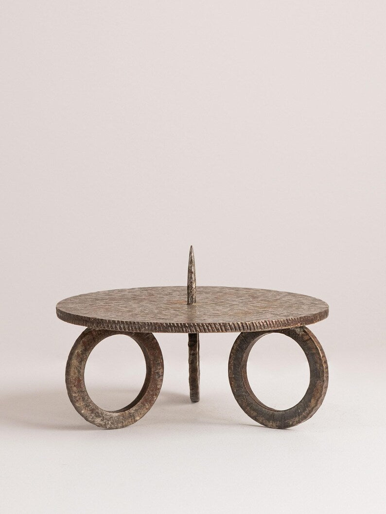 Vintage Brutalist Single Candleholder — lifestyle setting