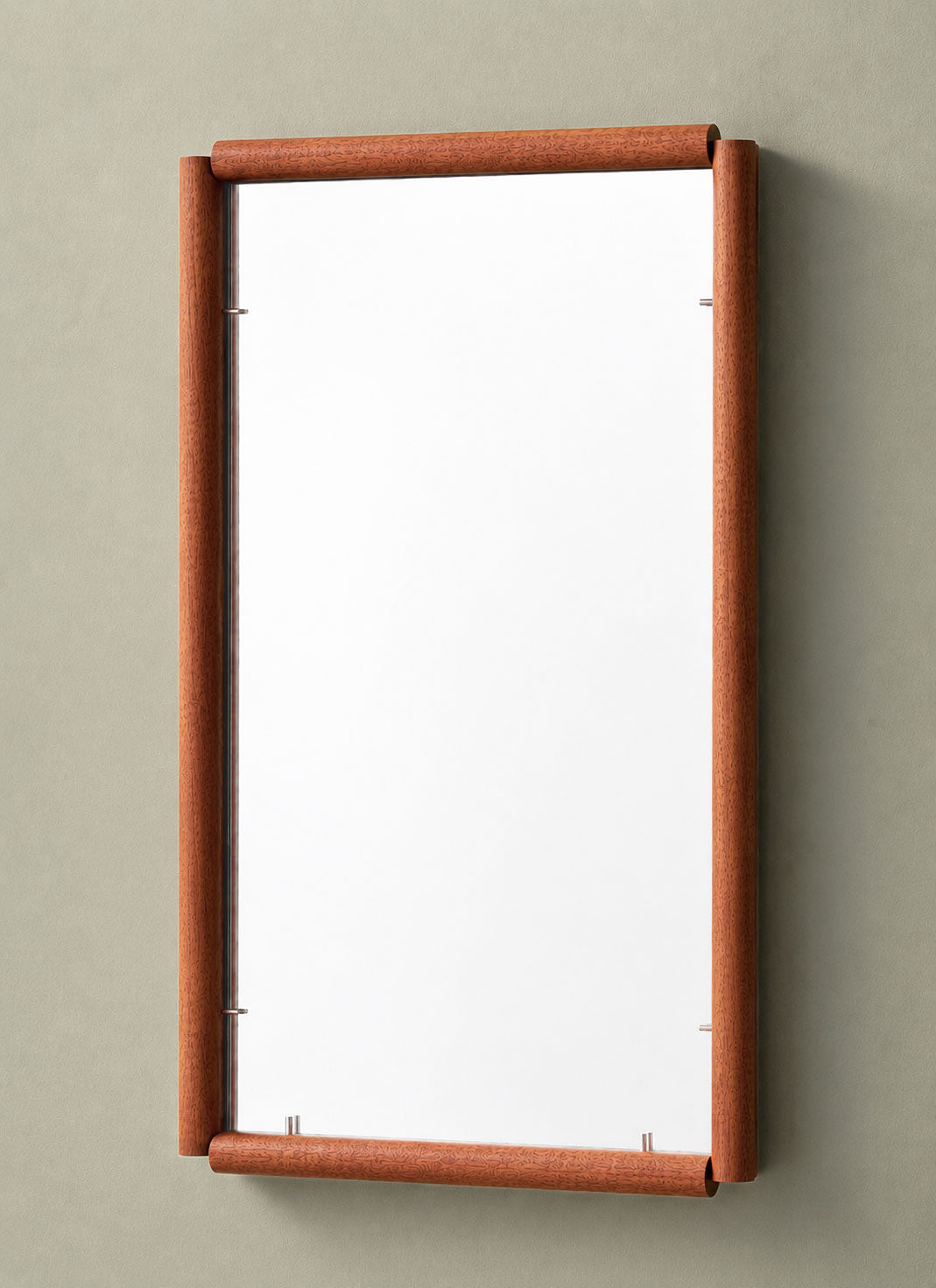 bahraini–danish Mirror in Pear or Mahogany Wood — side angle