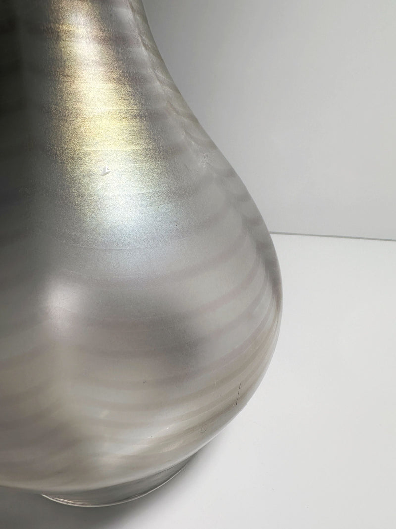 Art Nouveau Wavy Vase — close-up of iridescent glass surface