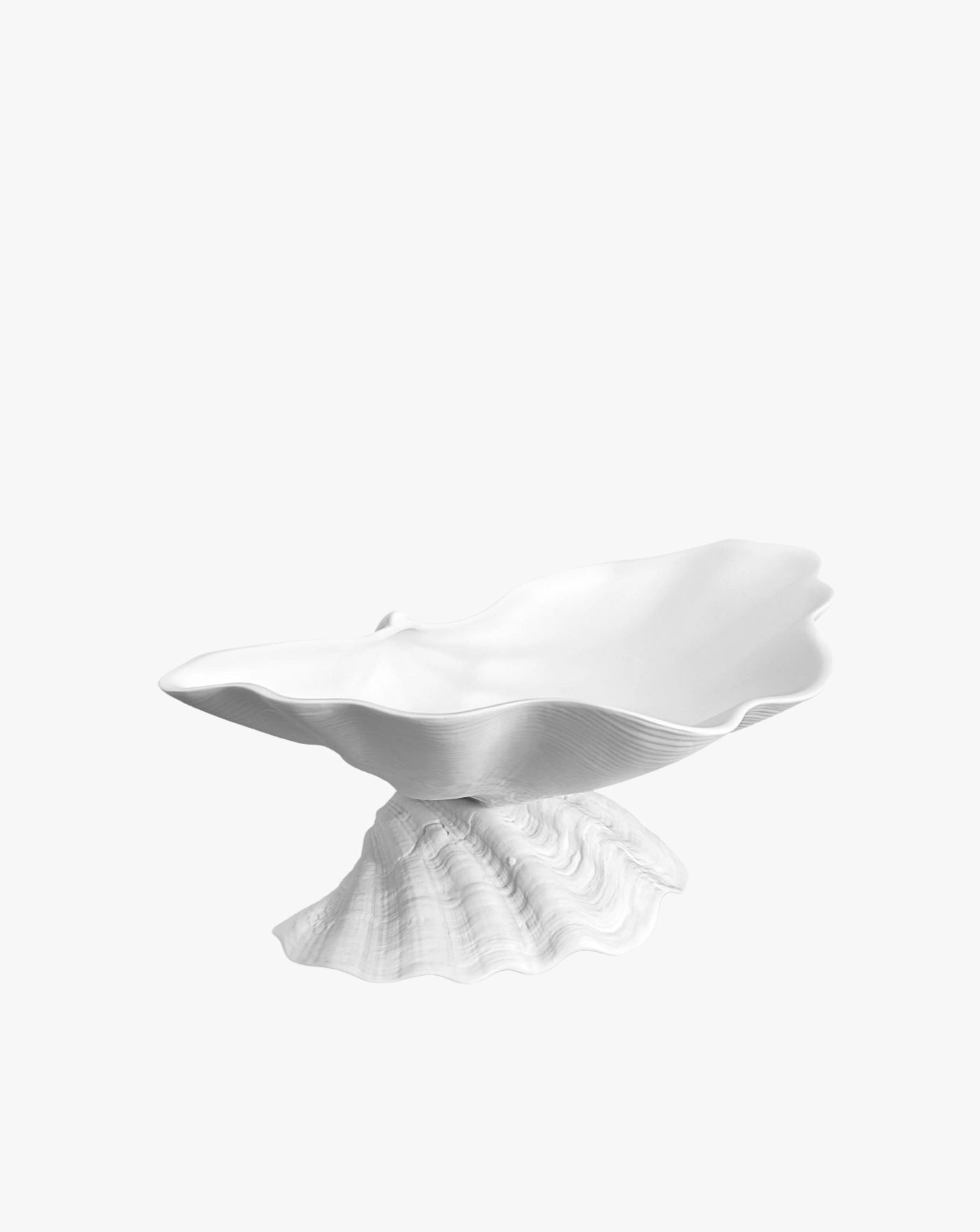 Neptune Bowl Large — side angle showing white porcelain shell design