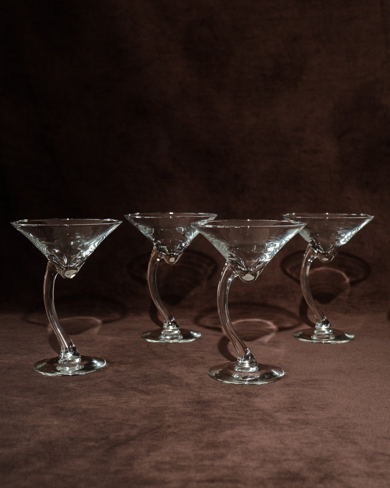 Set of 6 Curved Stem Cocktail Glasses — lifestyle setting