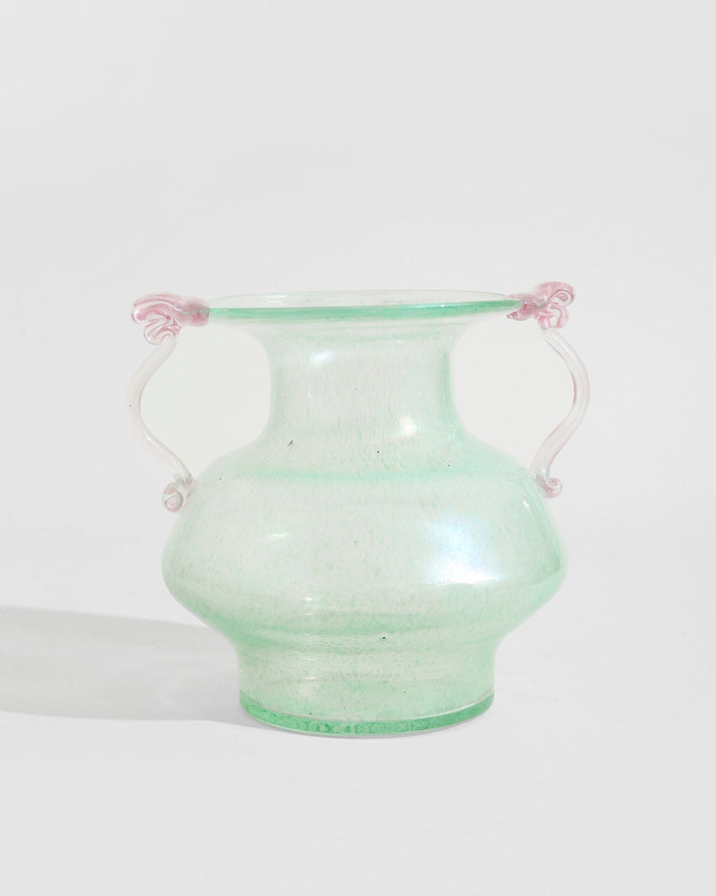 Italian Murano Glass Amphora by Villa | The Oblist — handcrafted green glass