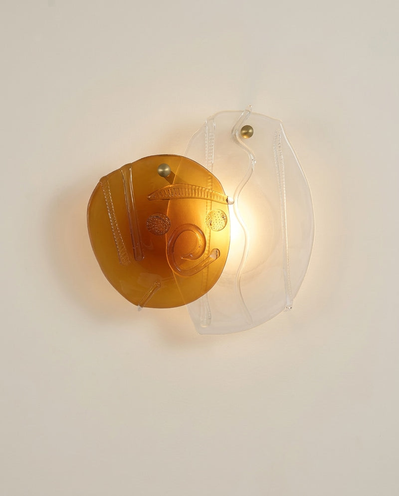 Mouth-Blown Sculptural Wall Light in Glass and metal by Lucie Claudia Podrabska | The Oblist