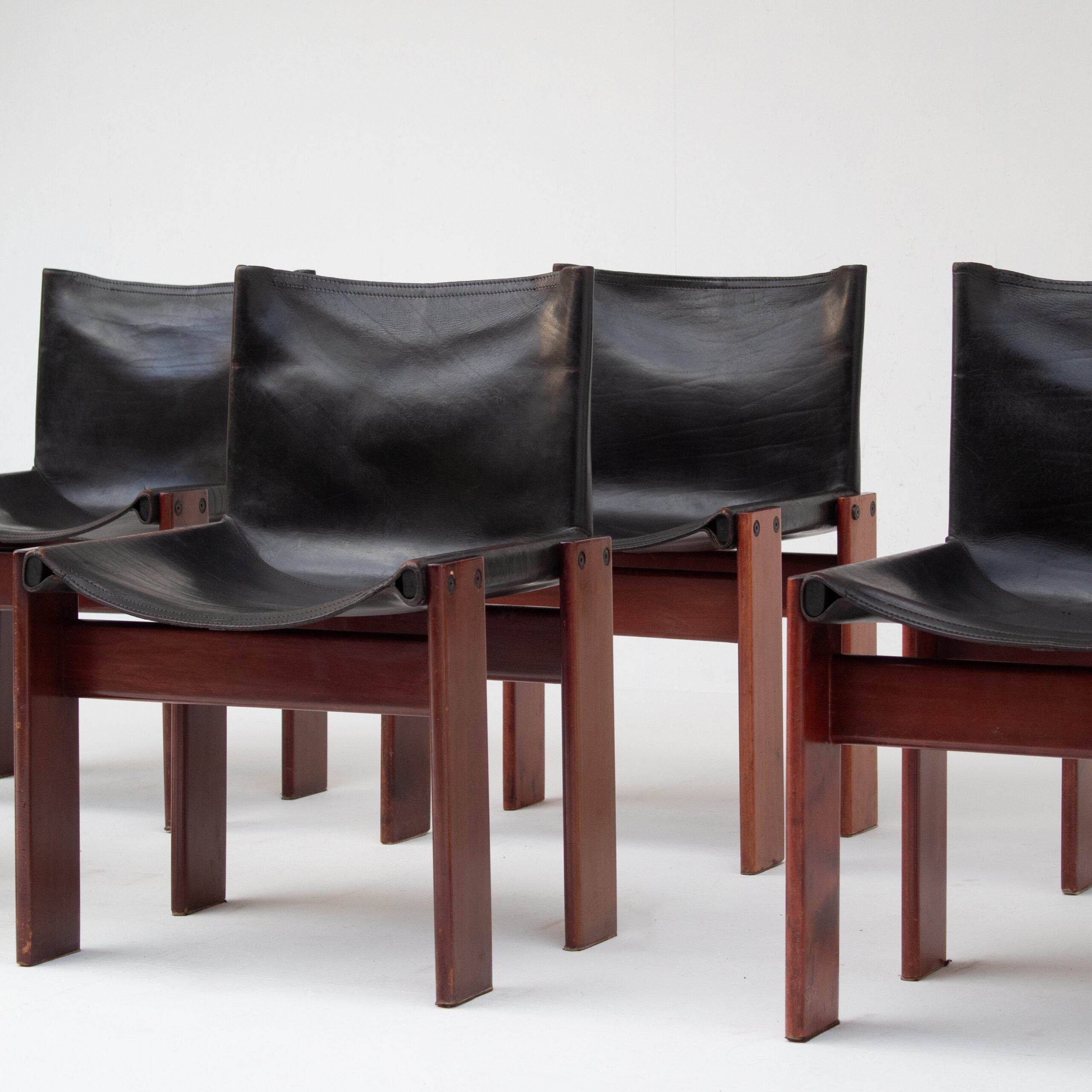 Set of 6 Monk Chairs by Afra & Tobia Scarpa for Molteni — side angle