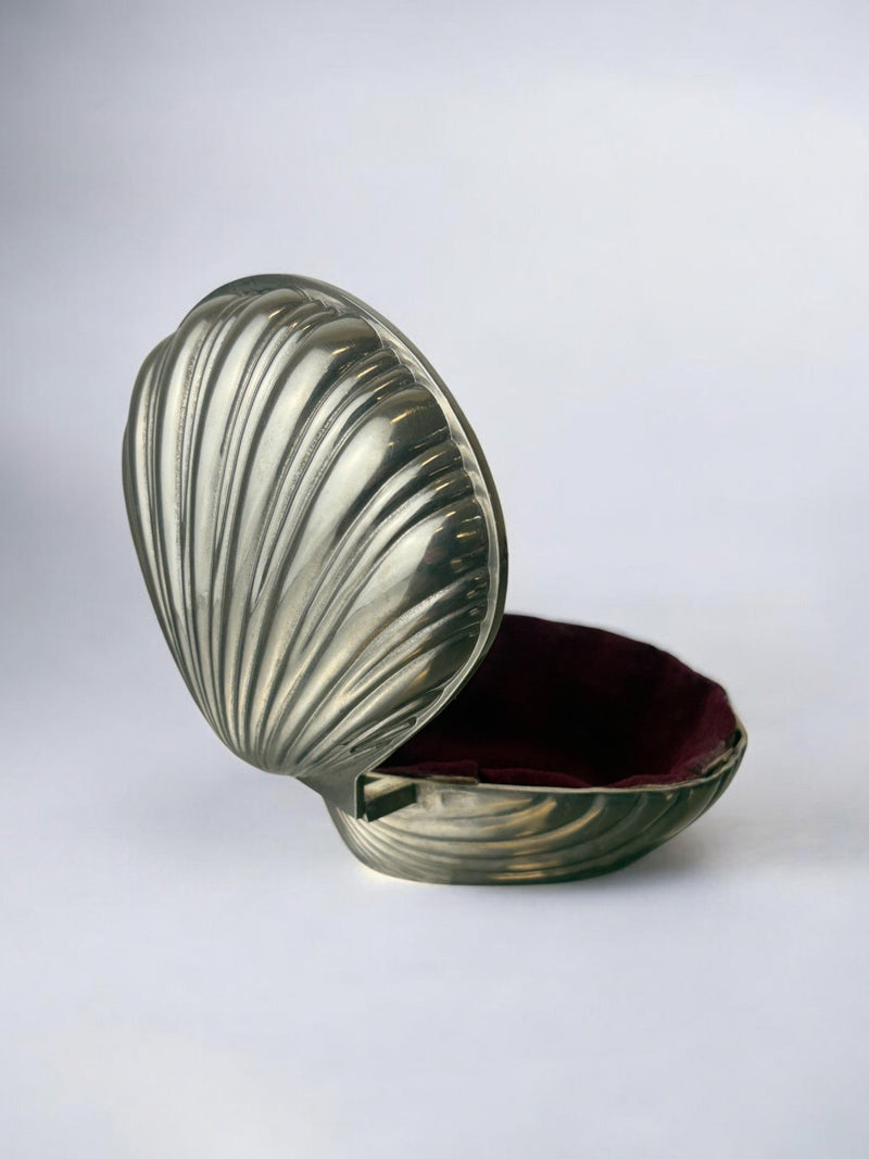 Shell Jewelry Box, Silver Plated, Italy, circa 1980's by Malamar Studio | The Oblist — silver finish, vintage design