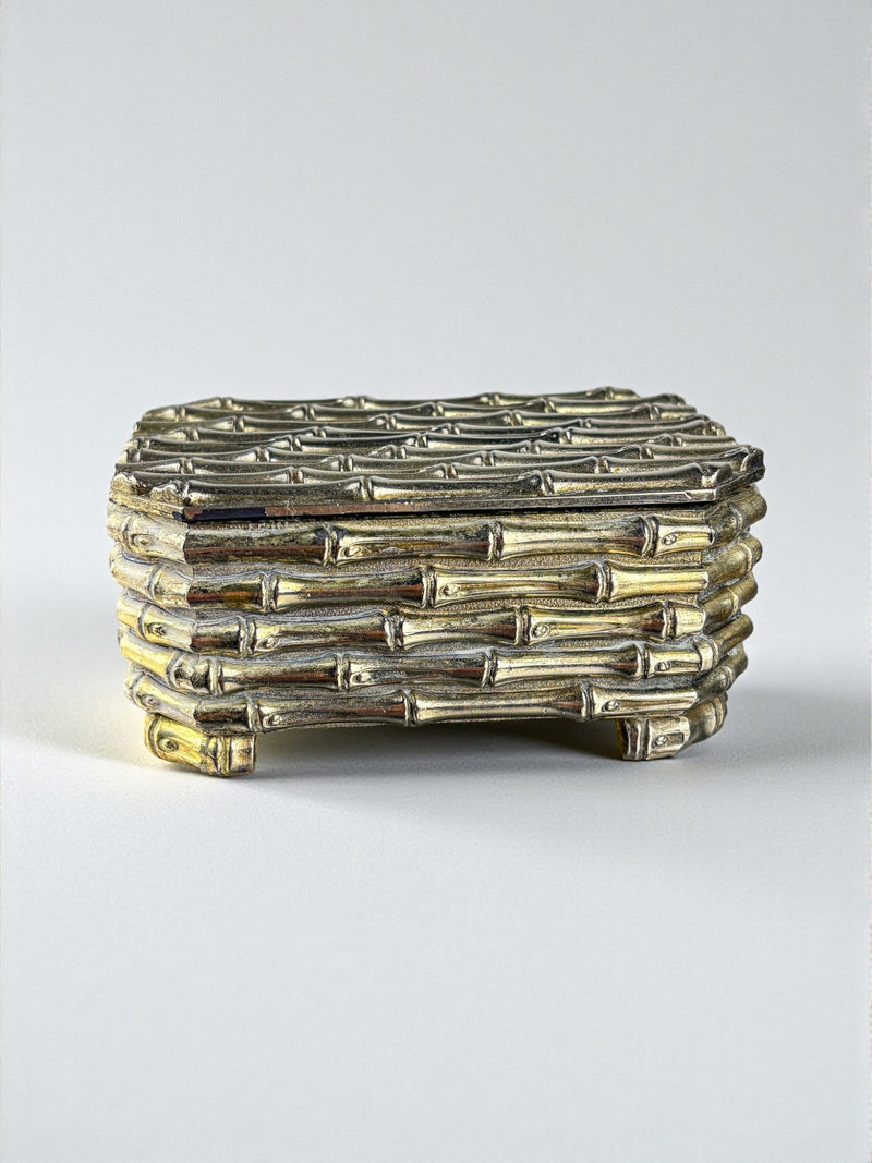 Maison Baguès Silver-Plated Faux Bamboo Box, France, 1960s by Malamar Studio | The Oblist — silver-plated, vintage design