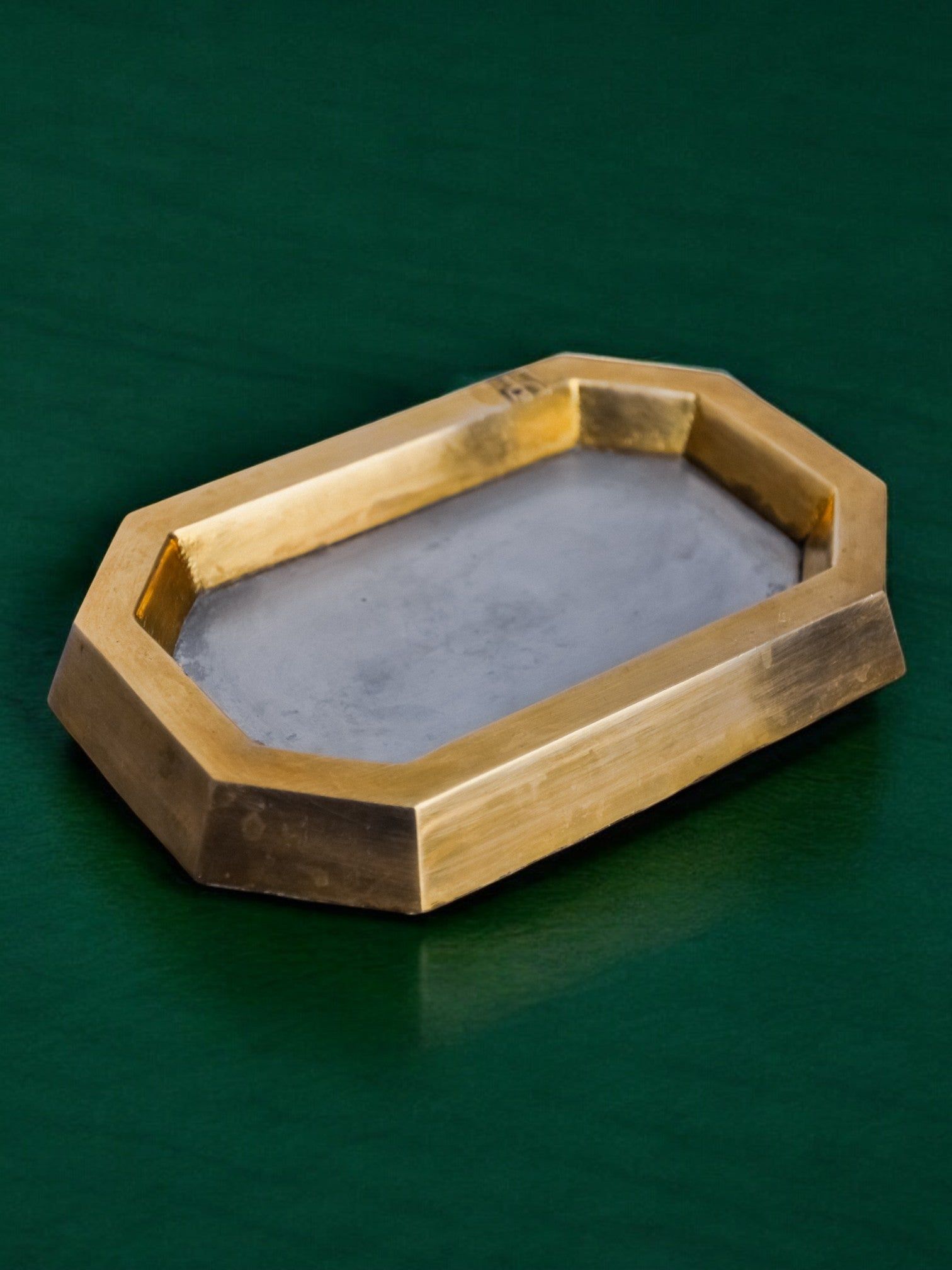 Brutalist Ashtray by David Marshall, Spain, 1970s — angled view on green surface
