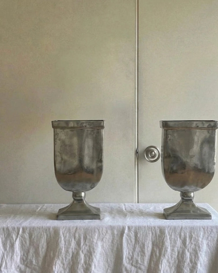 1990s Dutch Vintage Heavy Cast Aluminum Trophy Vase by Blisse | The Oblist