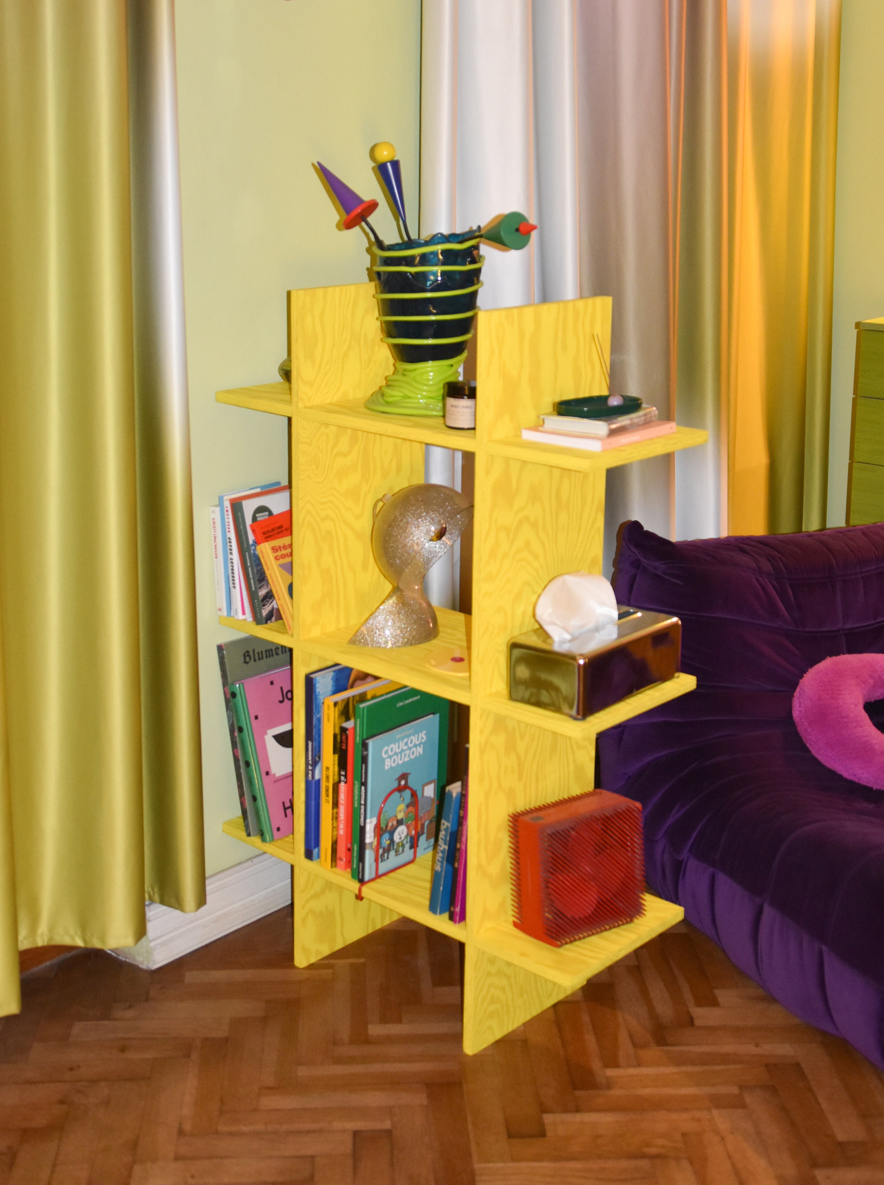 Pine Grid Shelf — in context