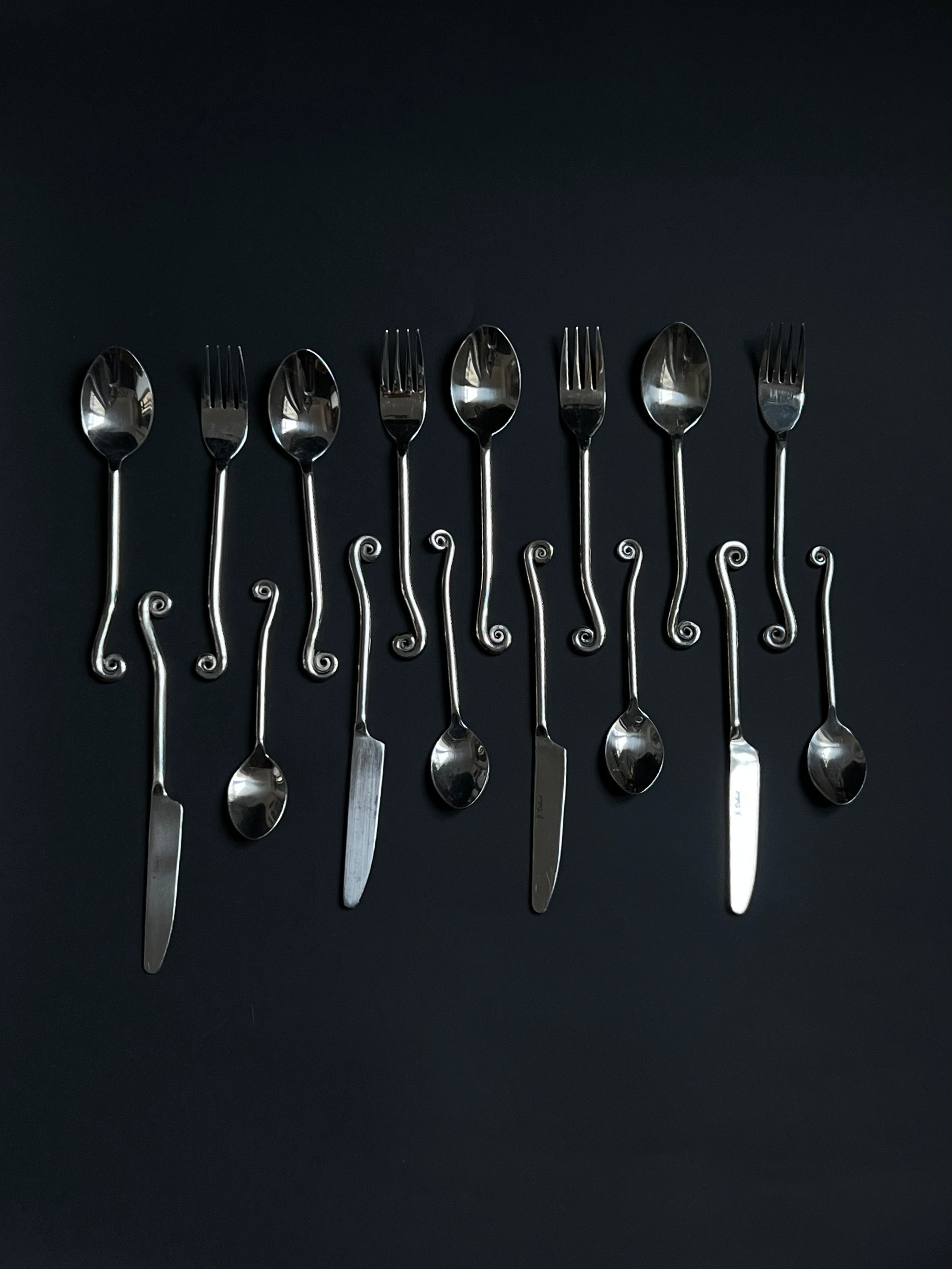 Set of Vintage Swirl Cutlery
