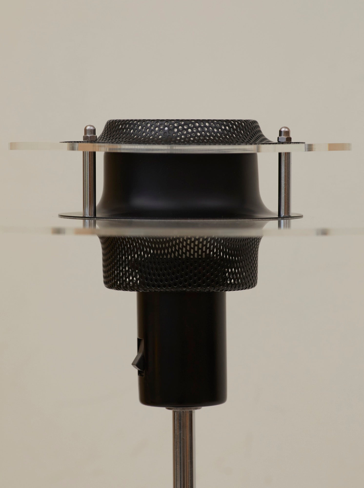 Postmodern Ikea Cirkle Table Lamp C. 1990 — side angle showing black metal base