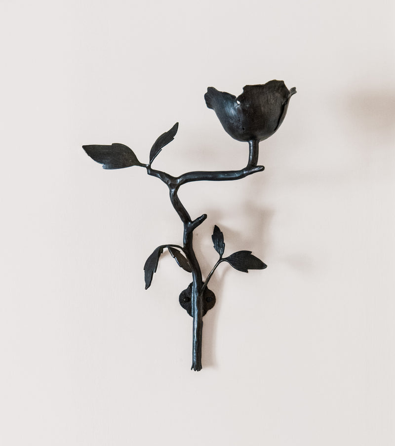Clematis Wall Light by Jess Wheeler Studio | The Oblist — handcrafted black metal design