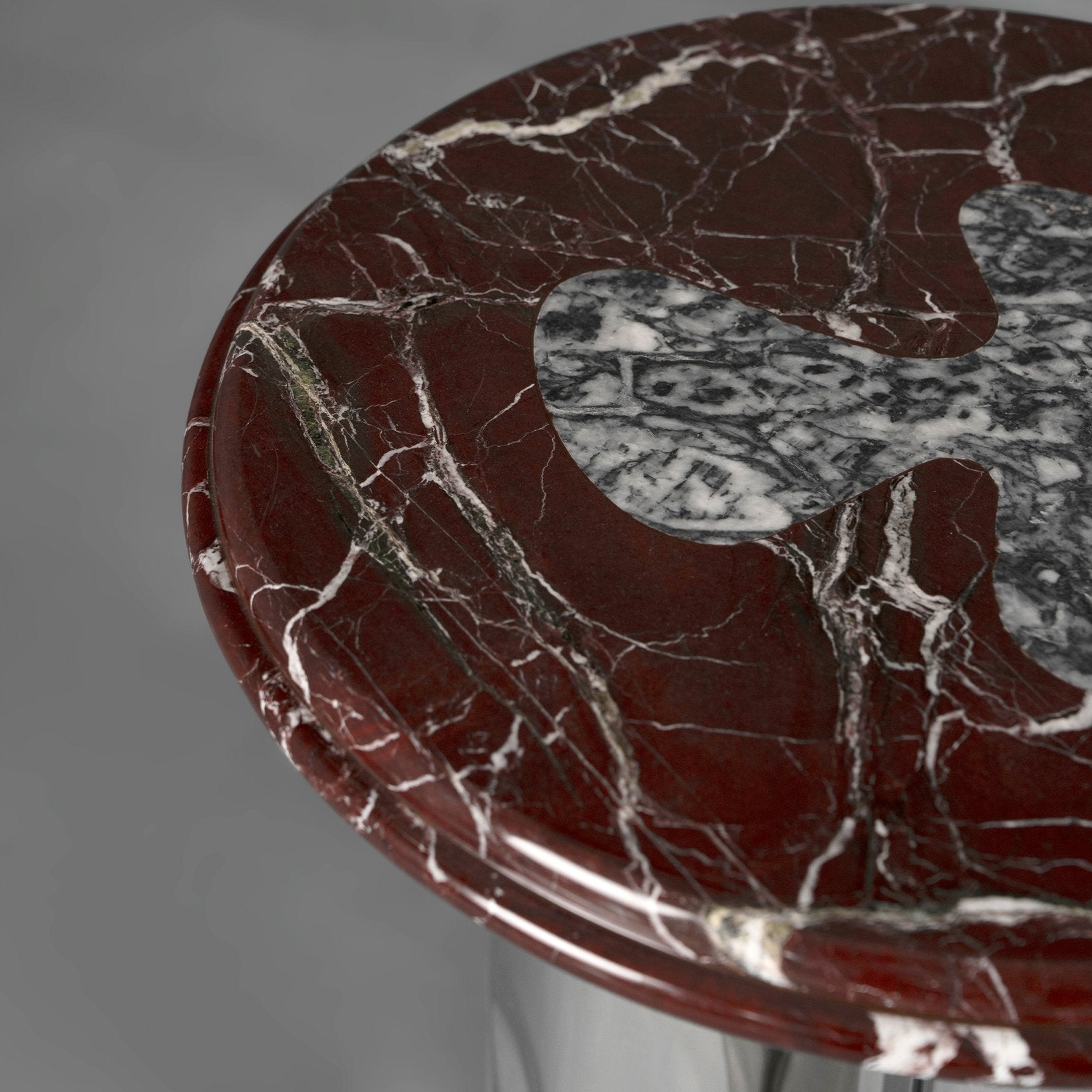 Steel and Stone Side Table - Reverie Series by Nitush Aroosh — close-up