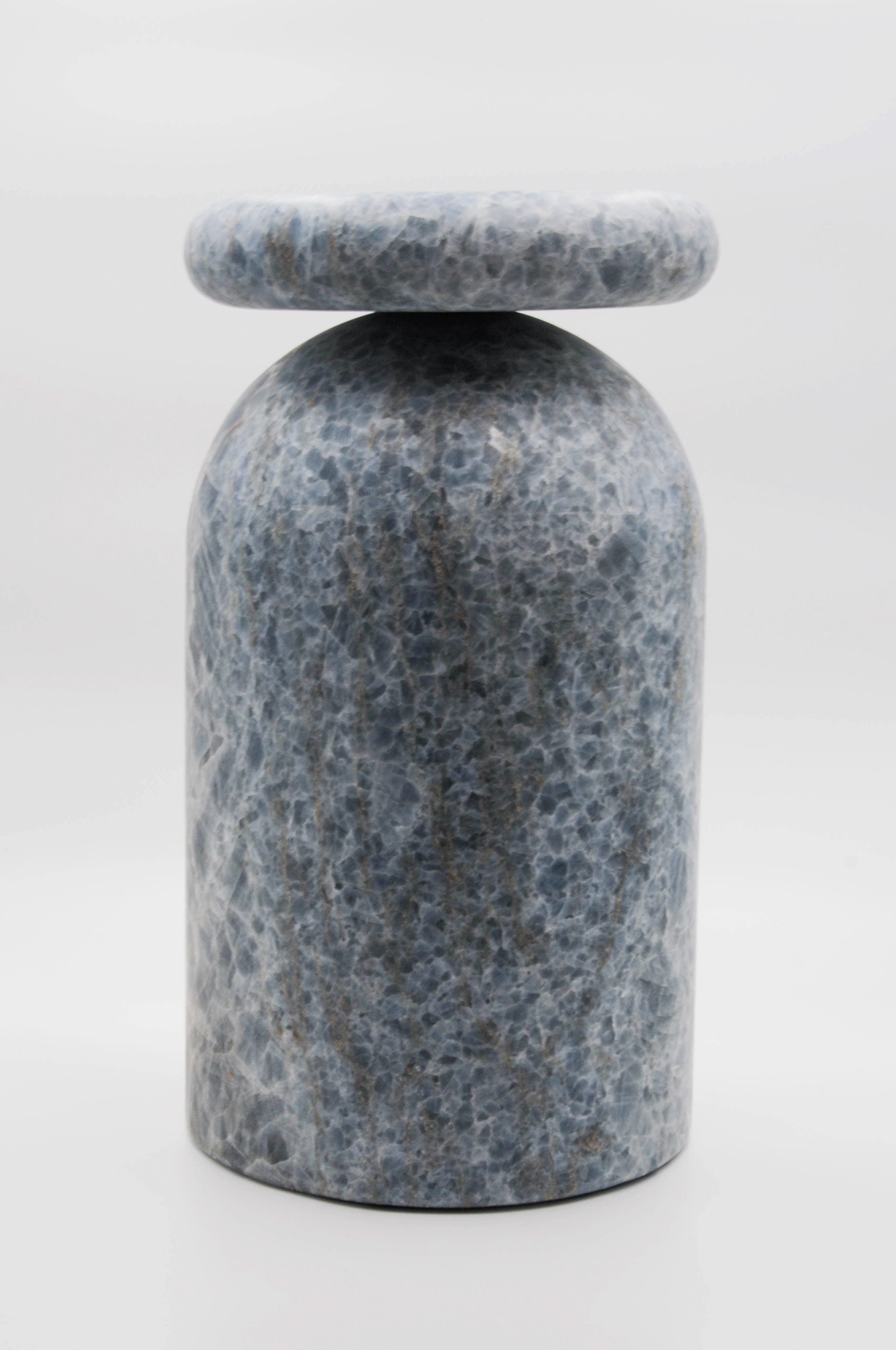 Cult Stool/ Side Table, Marble or Onyx — side angle
