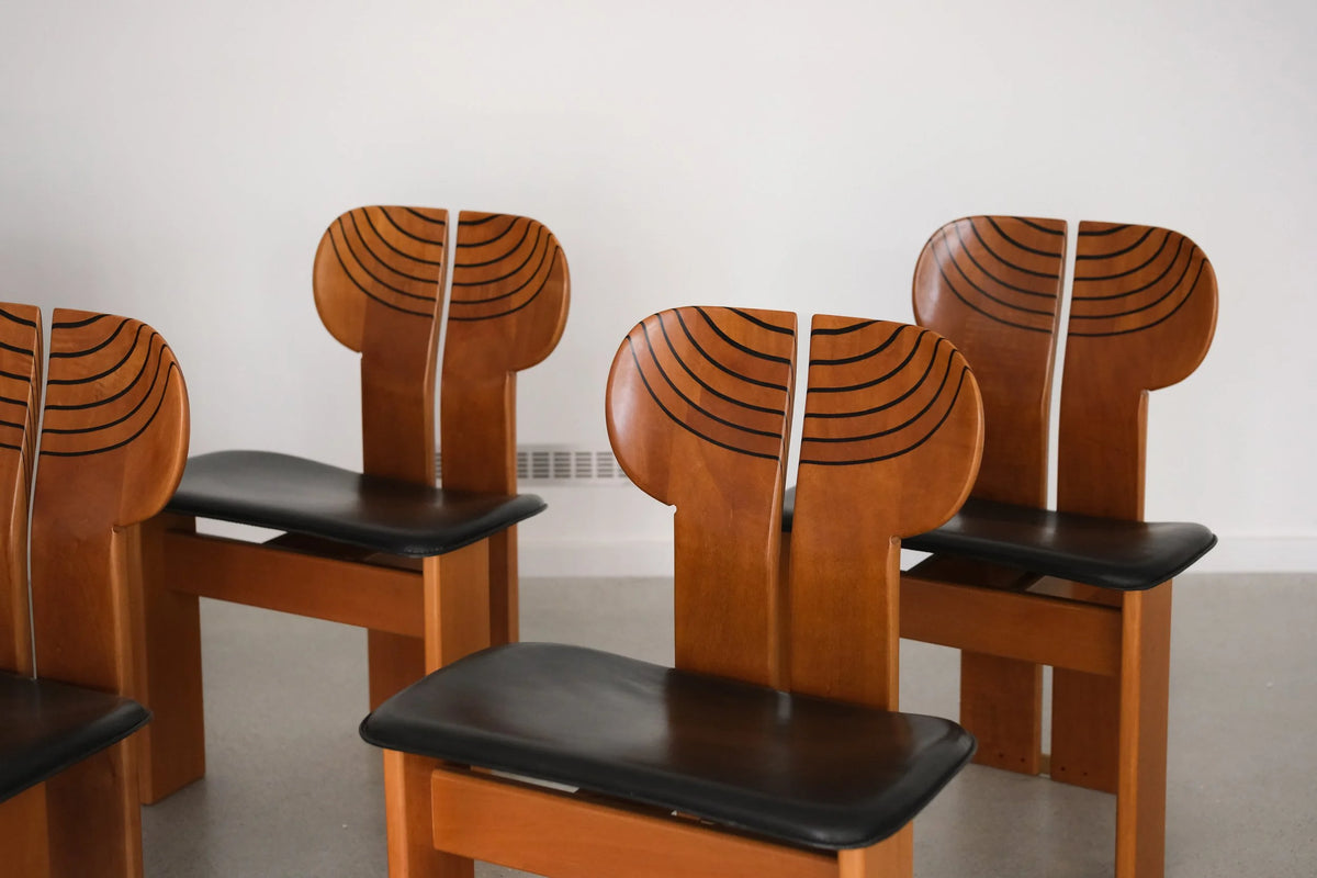 Africa Dining Chairs by Afra & Tobia Scarpa for Maxalto (Set of 6) — detail view