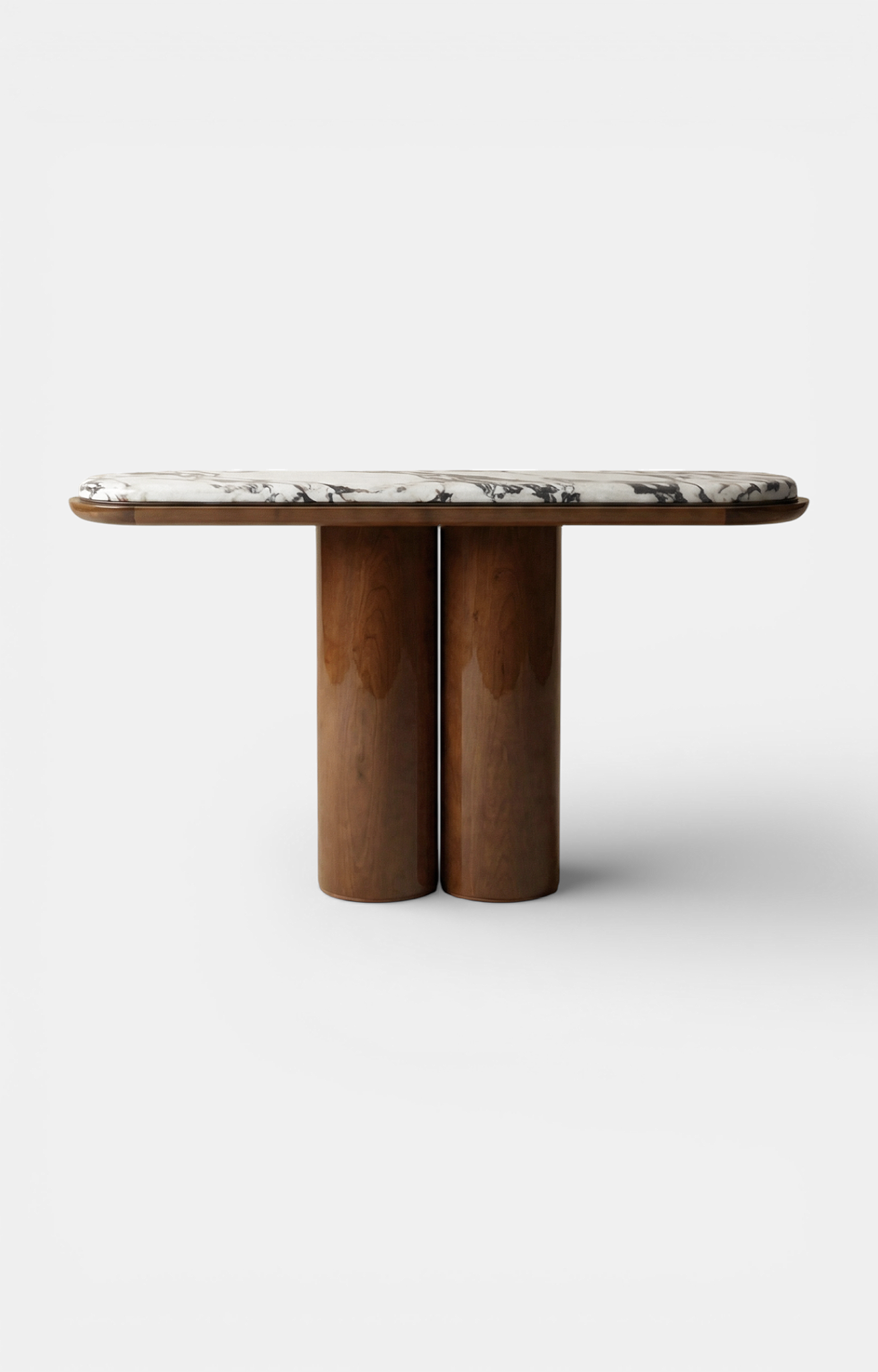 Ida Wood And Calacatta Viola Marble Console by Marbera | The Oblist