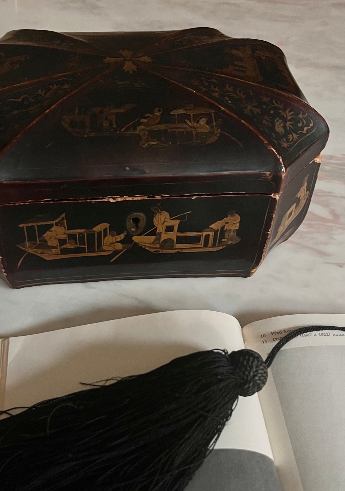 Antique Lacquered Chinese Chest, 1800s — view 10