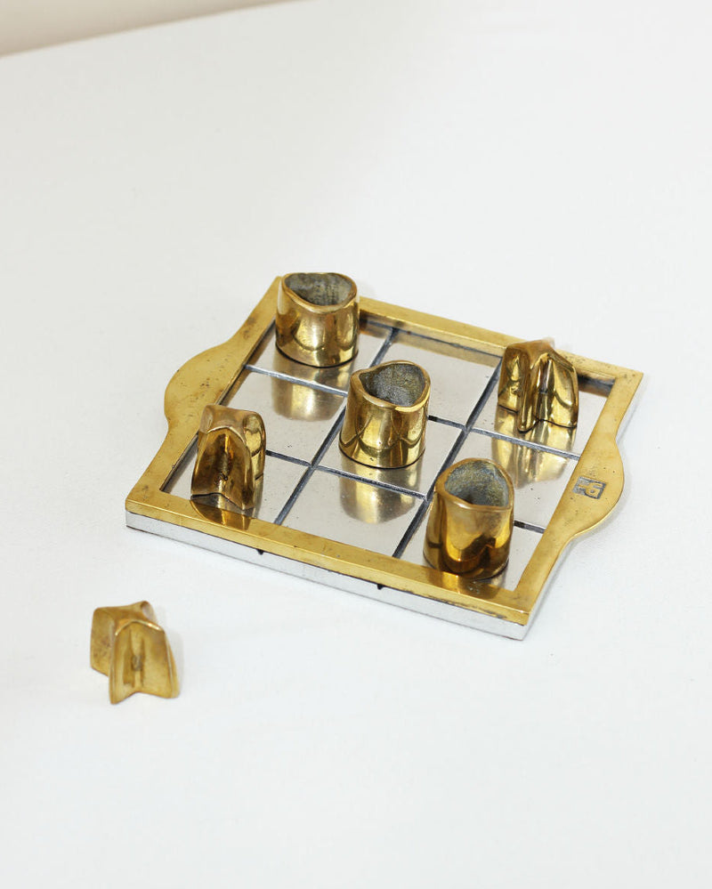 Brutalist Tic Tac Toe by Boga Avante Shop | The Oblist — brass and mirrored design