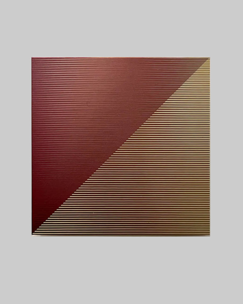 Minimalism Sculpture in Aluminium - OSMOSE 24,3 by Paul Gallaud Studio | The Oblist — red and gold tones