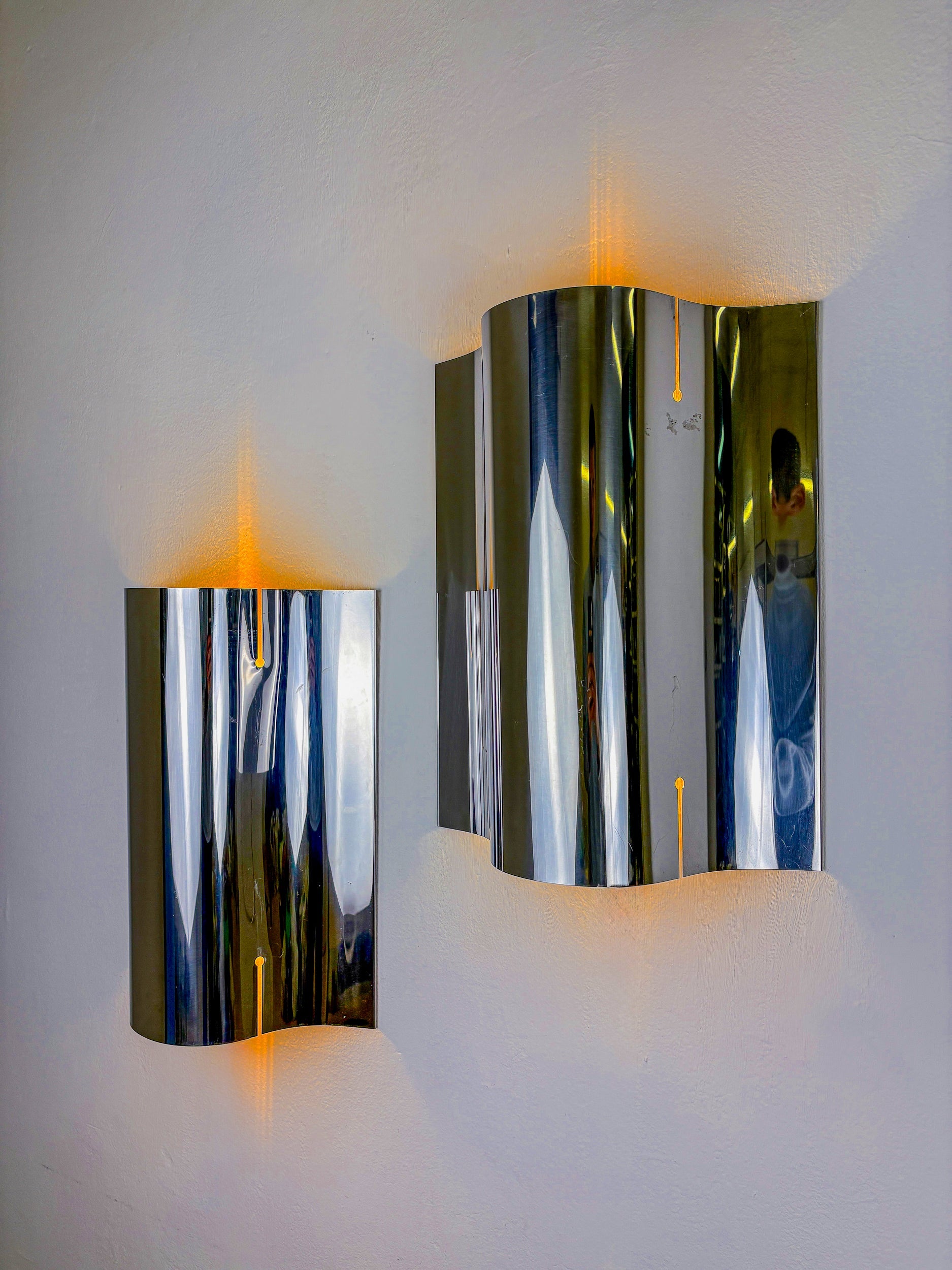 Pair of Space-Age wall Sconces by Sagim, Italy, 1970's — detail view