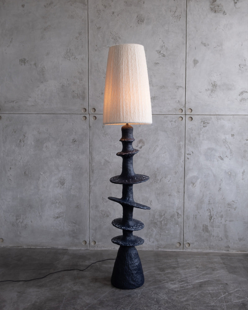 Orbita Floor Lamp by PletoStudio | The Oblist — ceramic base, neutral shade