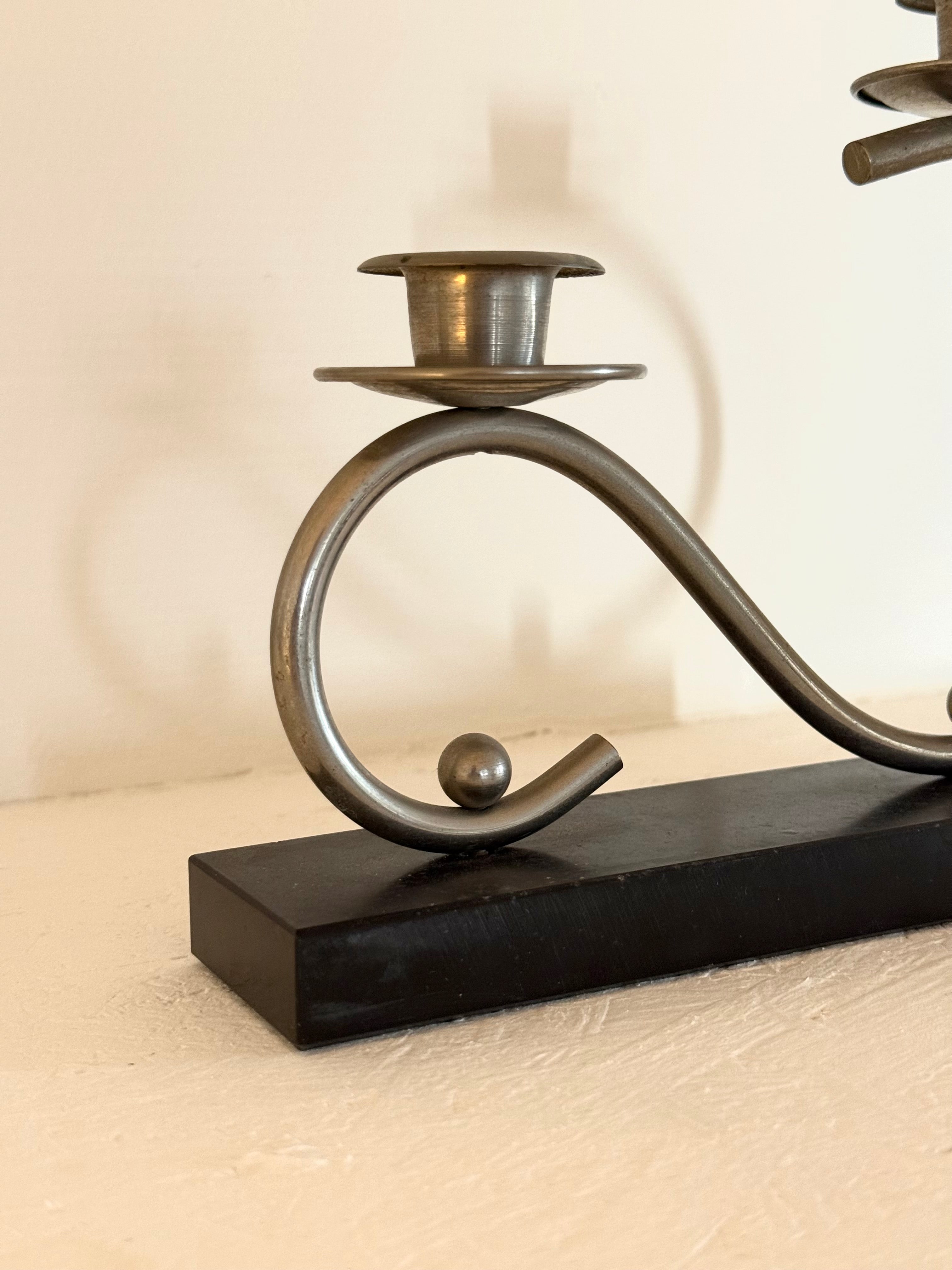 Art Deco candlestick from the 1920s — side angle