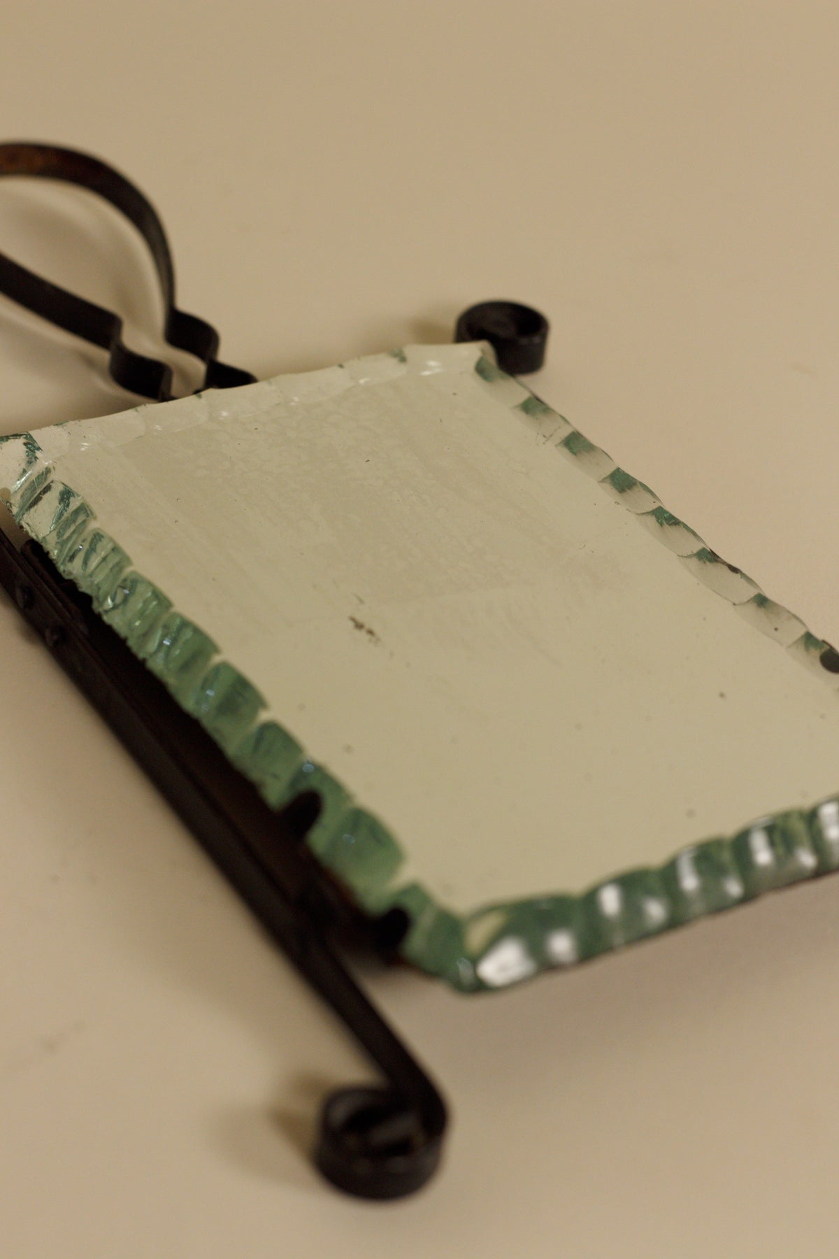 Petite Wrought Iron Mirror — side angle