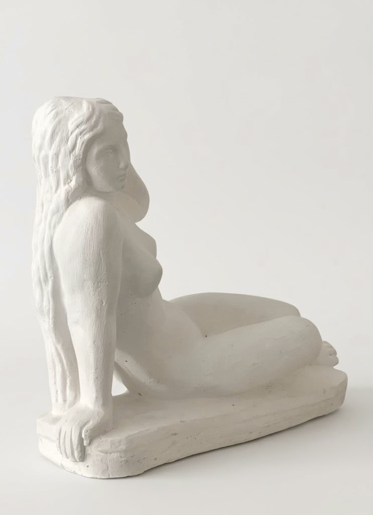 Reclining Nude, Sculpture in Plaster by Médecine | The Oblist — handcrafted white plaster