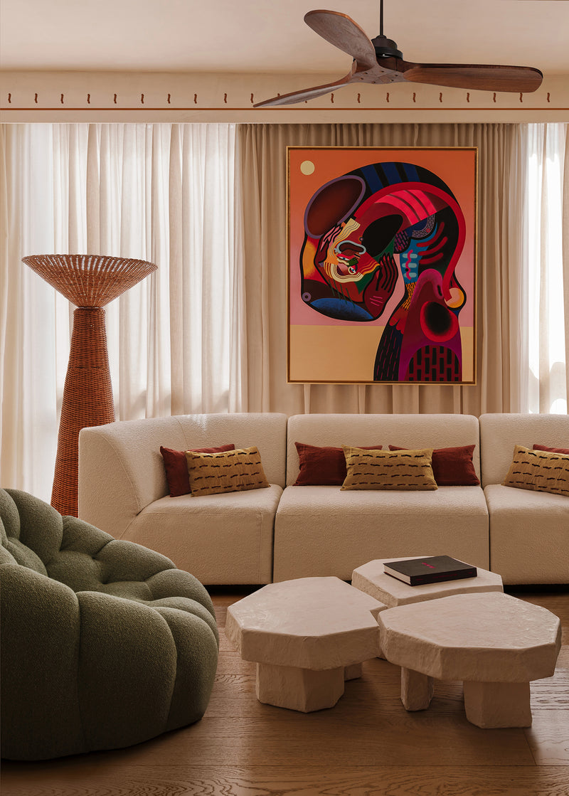 Ruins coffee table by Szymon Keller in modern living room setting