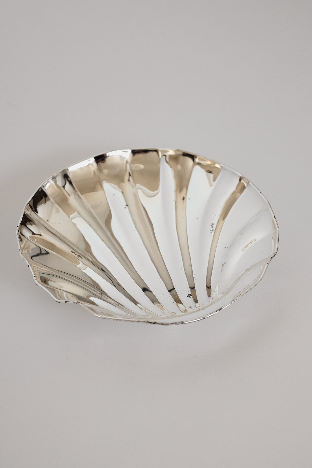 Silver-Plated Shell Dish  — detail view
