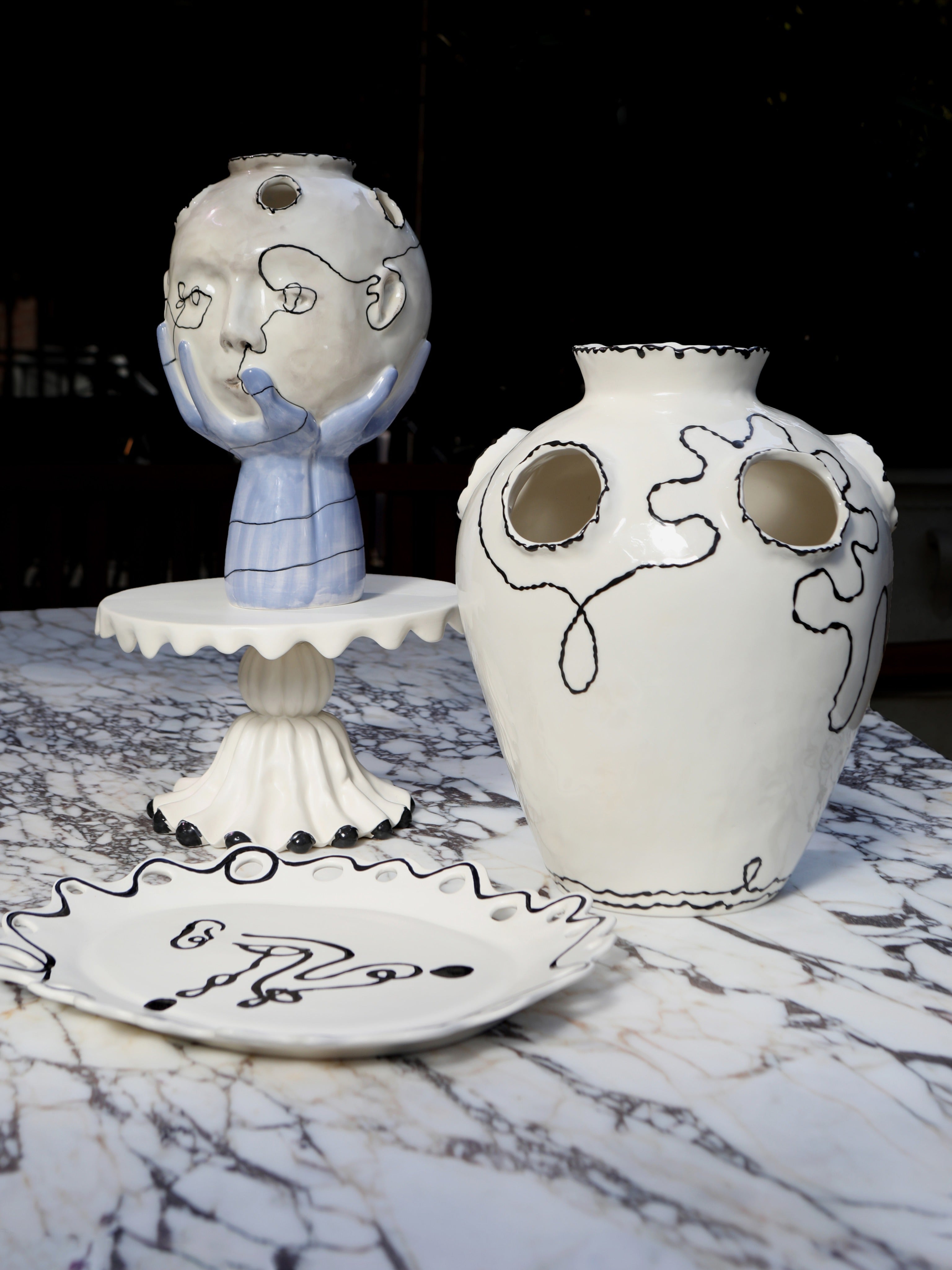 Large Wish Vase, Hand Made Ceramic Vase — detail view