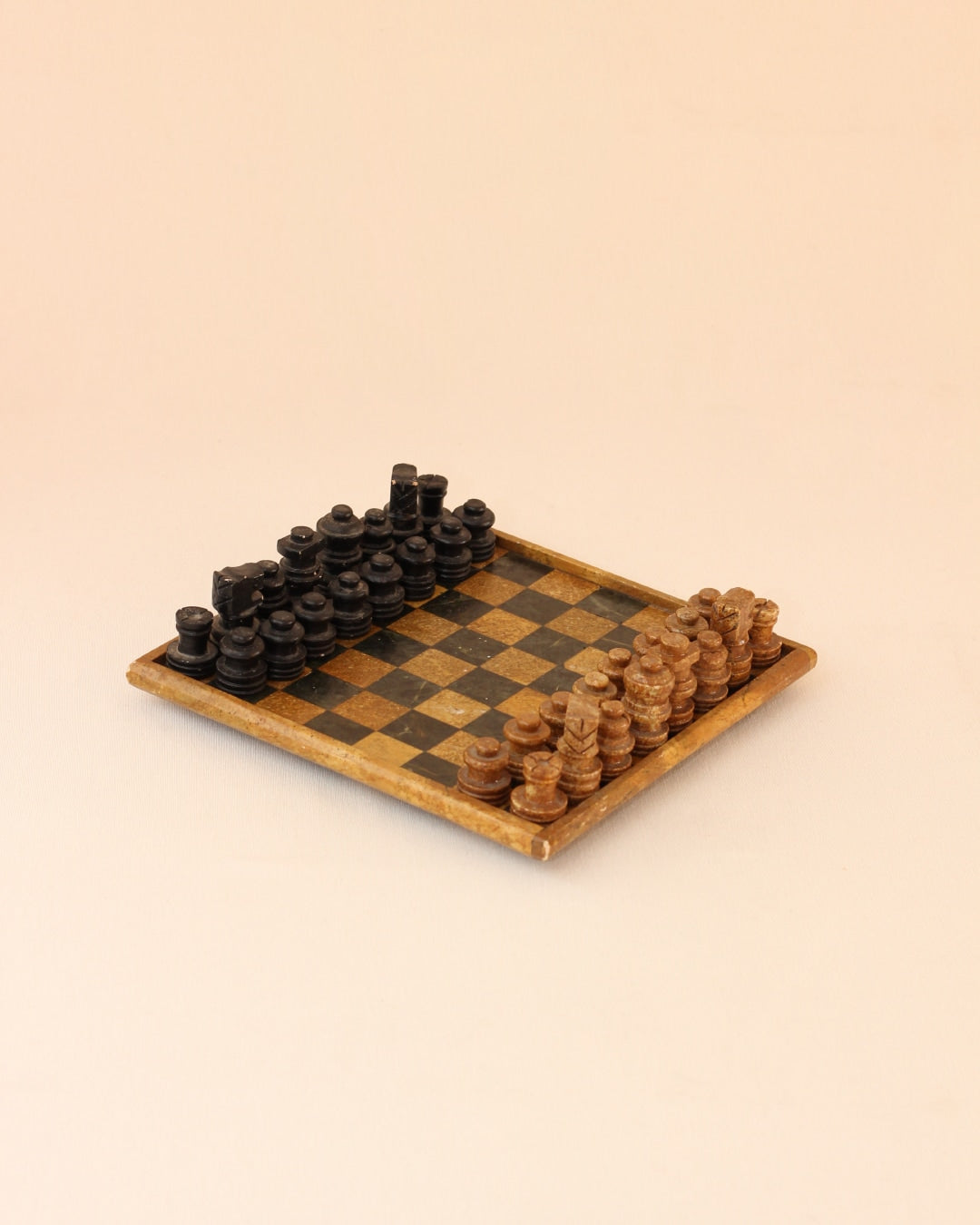 Soapstone Chessboard — side angle