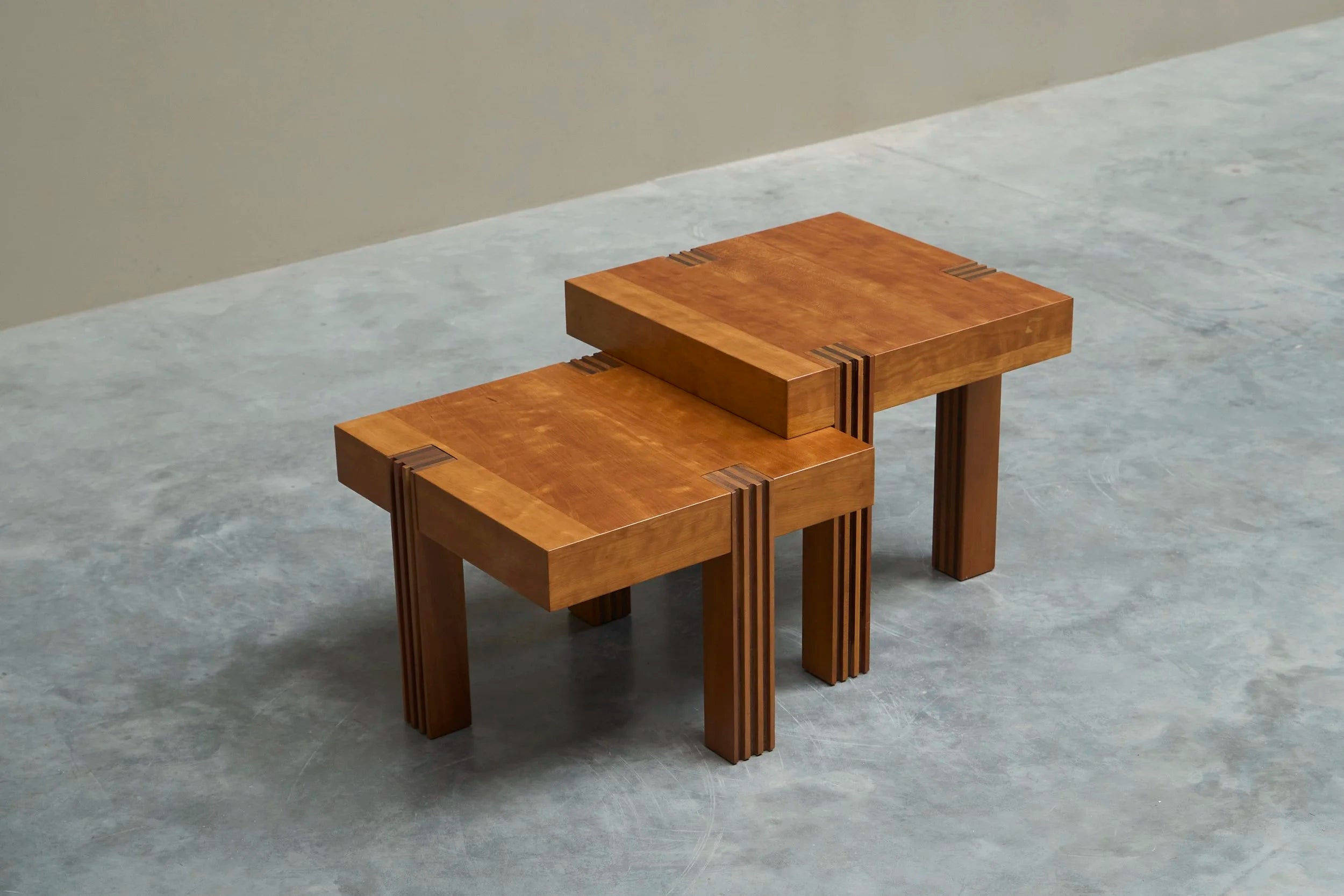 Architectural Set of Sectional Coffee or Side Tables 1980s — view 9