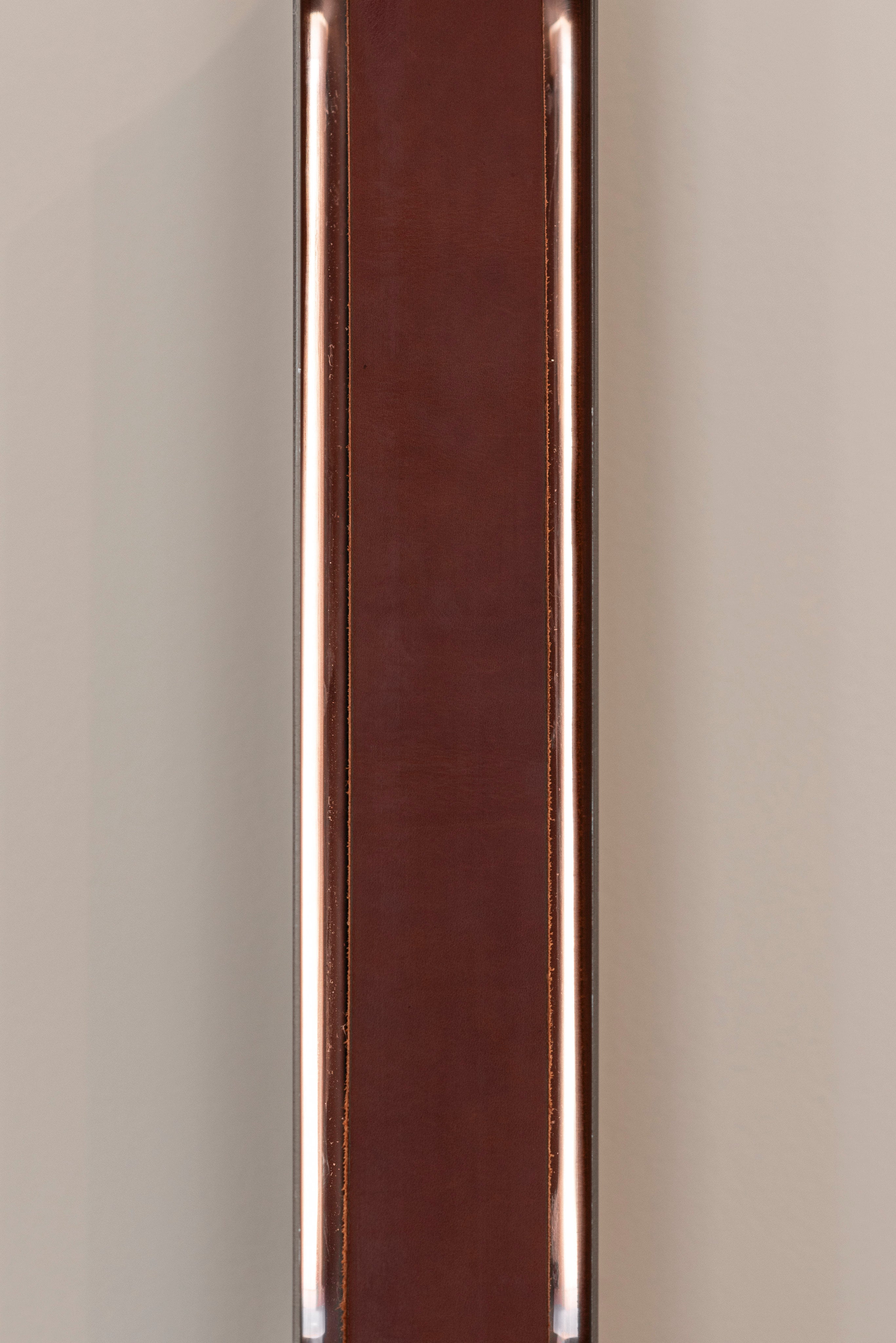 Wall Lamp in Stainless Steel & Leather