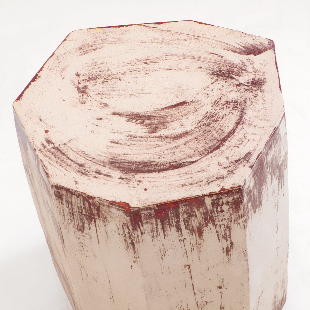 artisanal geometric Ceramic Side Table  — lifestyle setting