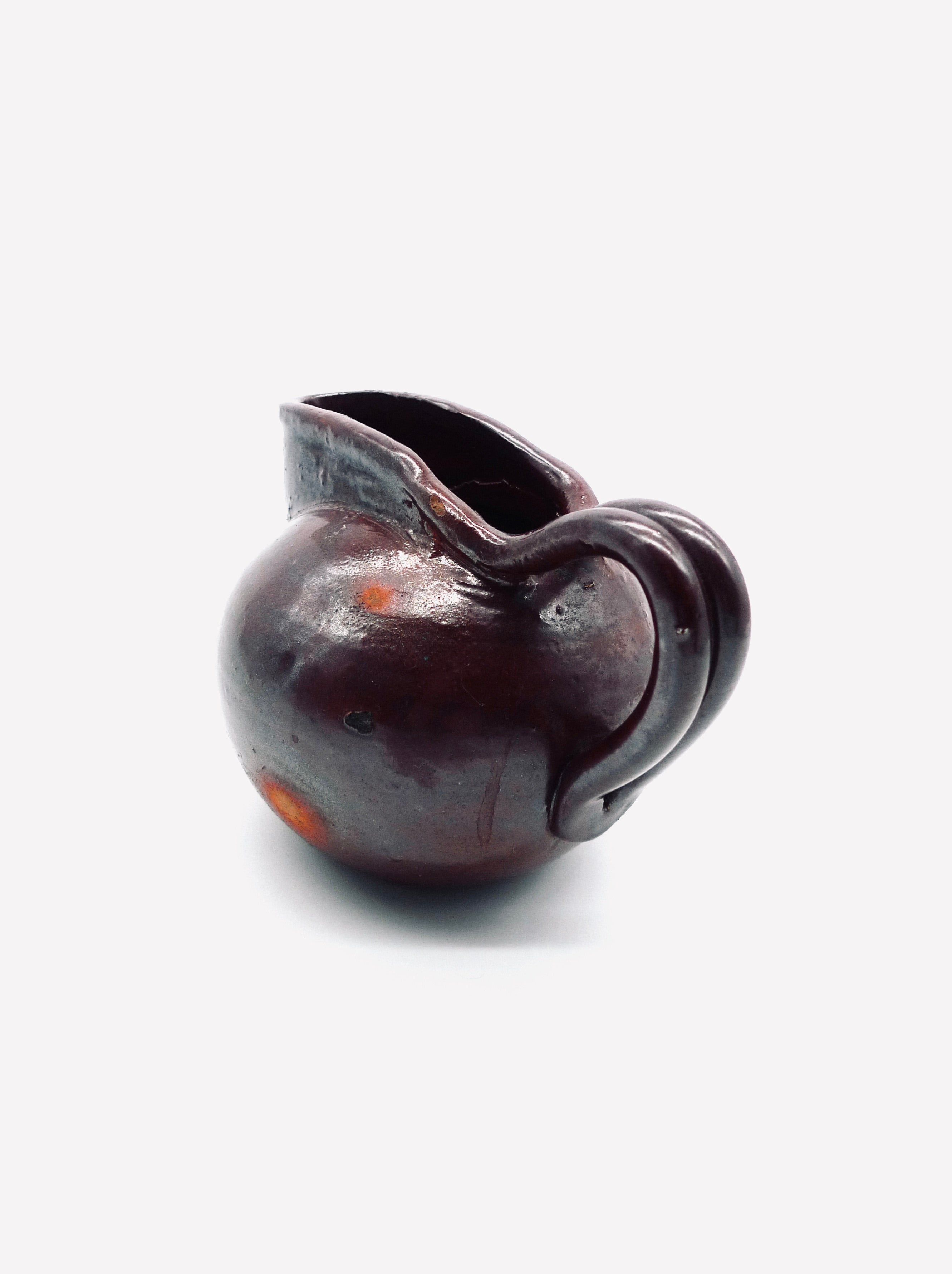 Vintage Italian Pitchers & Jugs in Terracotta — side angle