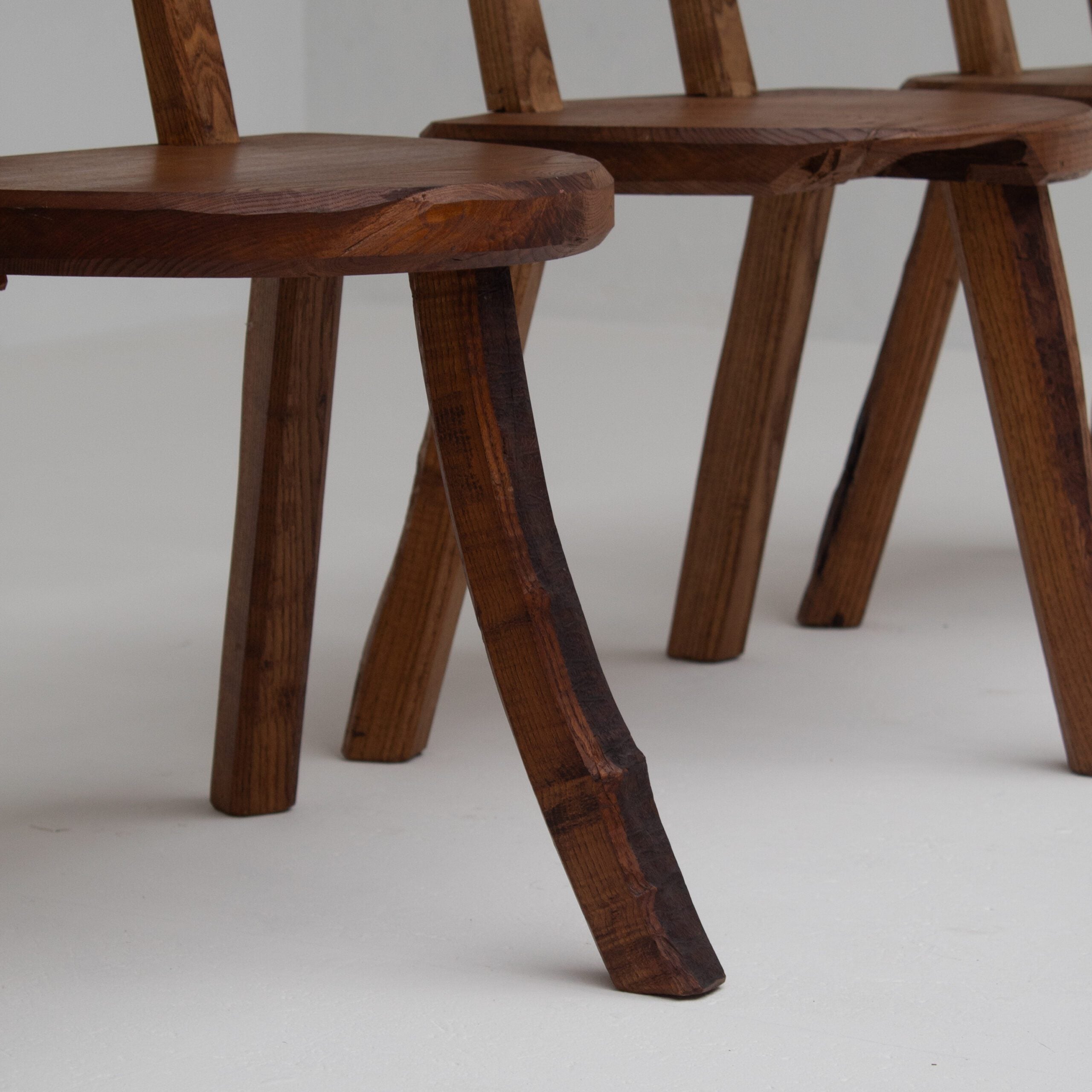Set of 4 Rustic Wooden Chairs — view 10