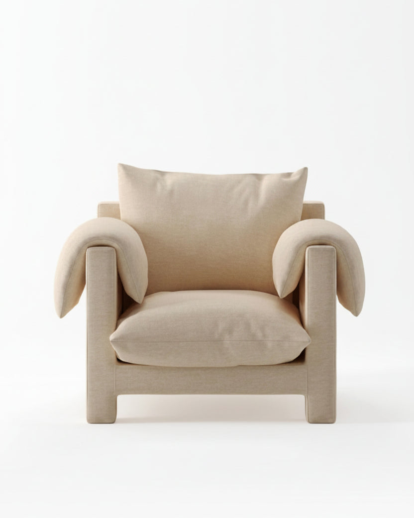 'La Plume' Armchair in Dedar Belsuede Fabric by Lemon | The Oblist