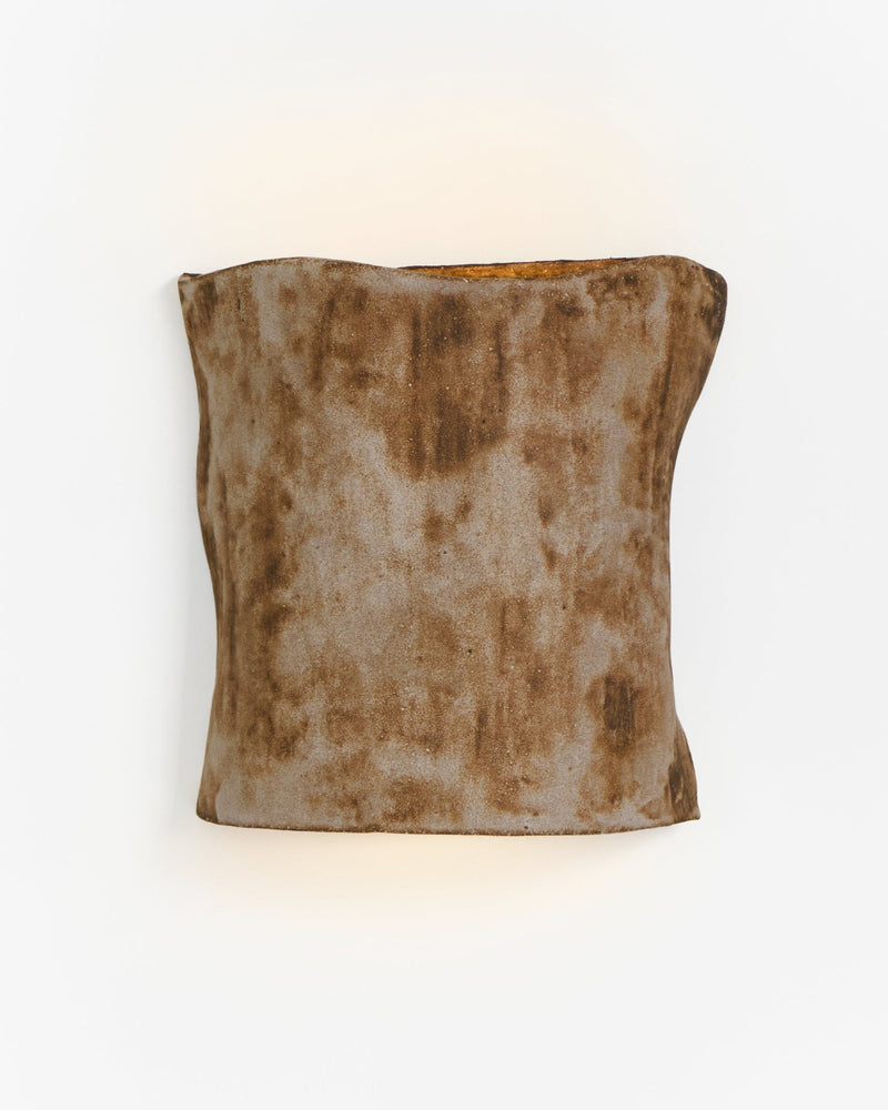 Papel Wall Light by Project 213A | The Oblist — handcrafted brown fabric design
