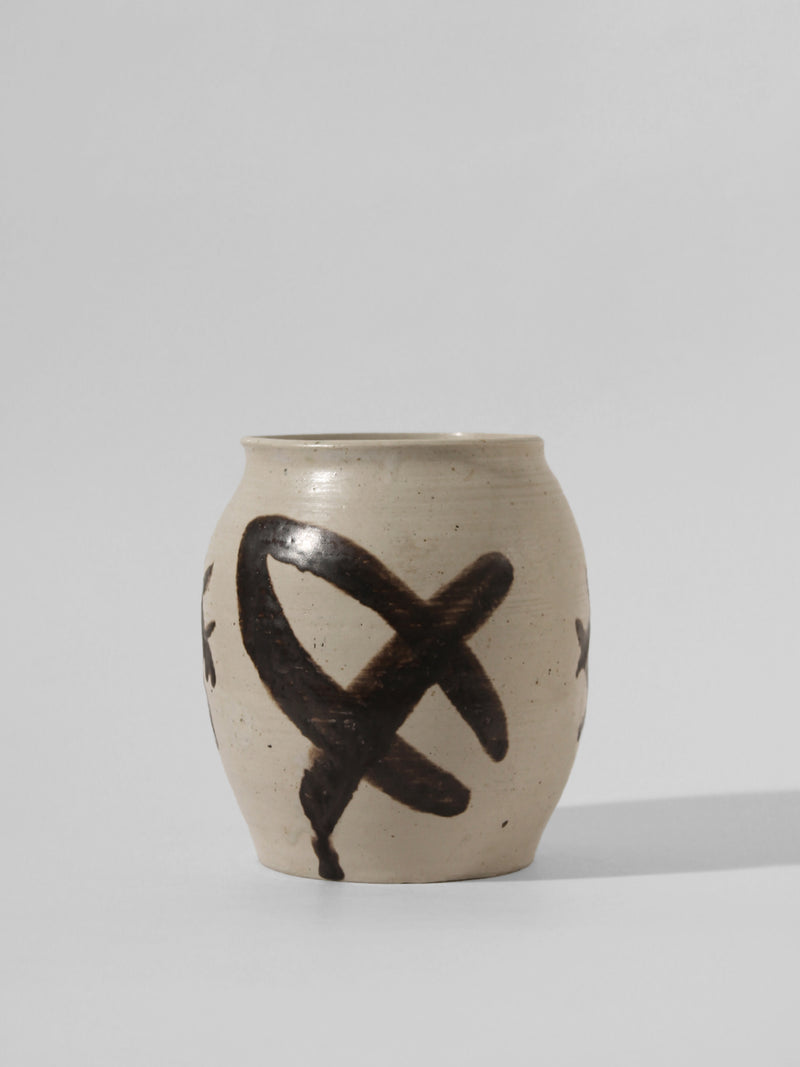 Ceramic Painted Vintage Vase by Vintage Stories | The Oblist — handcrafted neutral tones